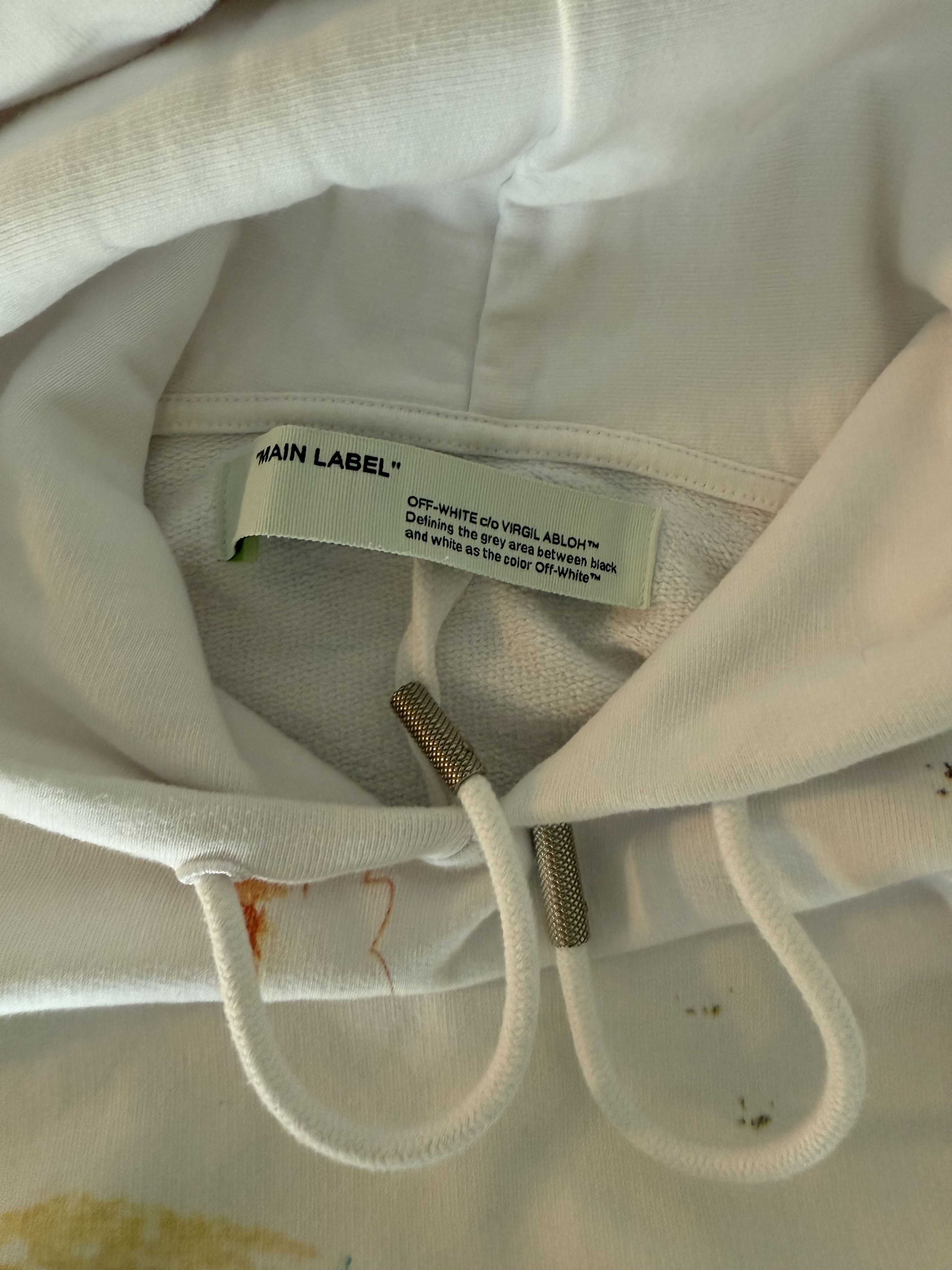 Off-White White Paint Splatter Hoodie Size XS / US 0-2 / IT 36-38 - 4 Thumbnail