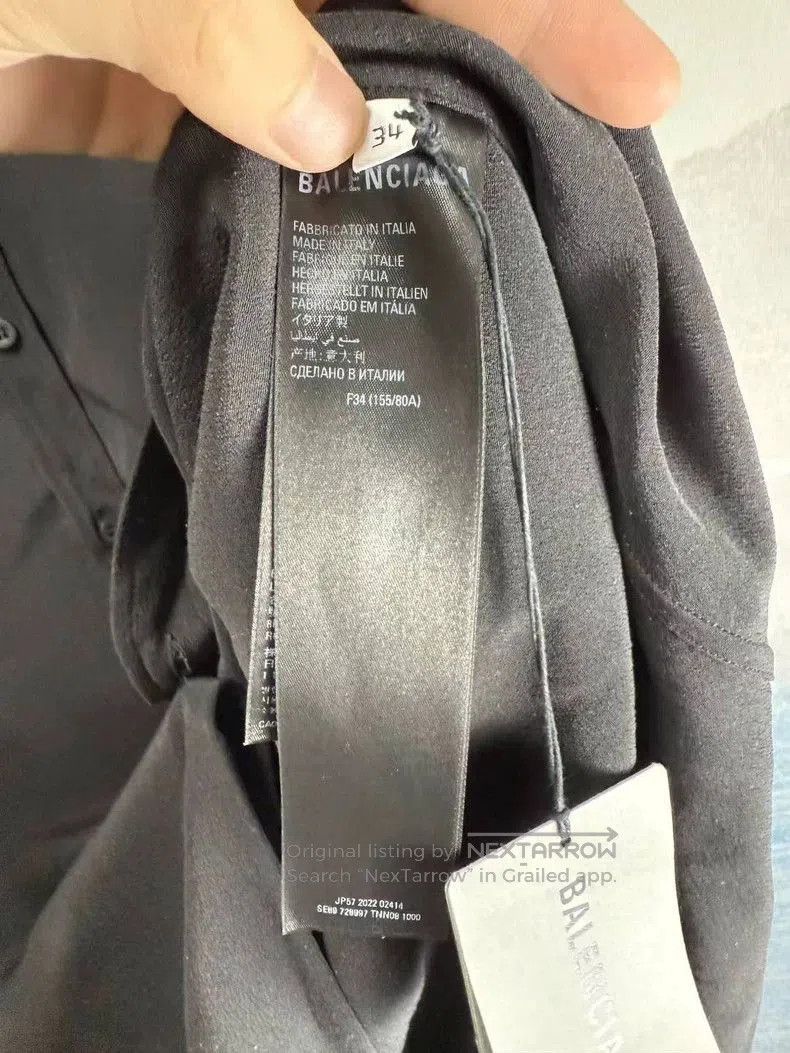 Balenciaga Balenciaga Black Crystal Letter Shirt. Size US XS / EU 42 / 0 - 4 Thumbnail