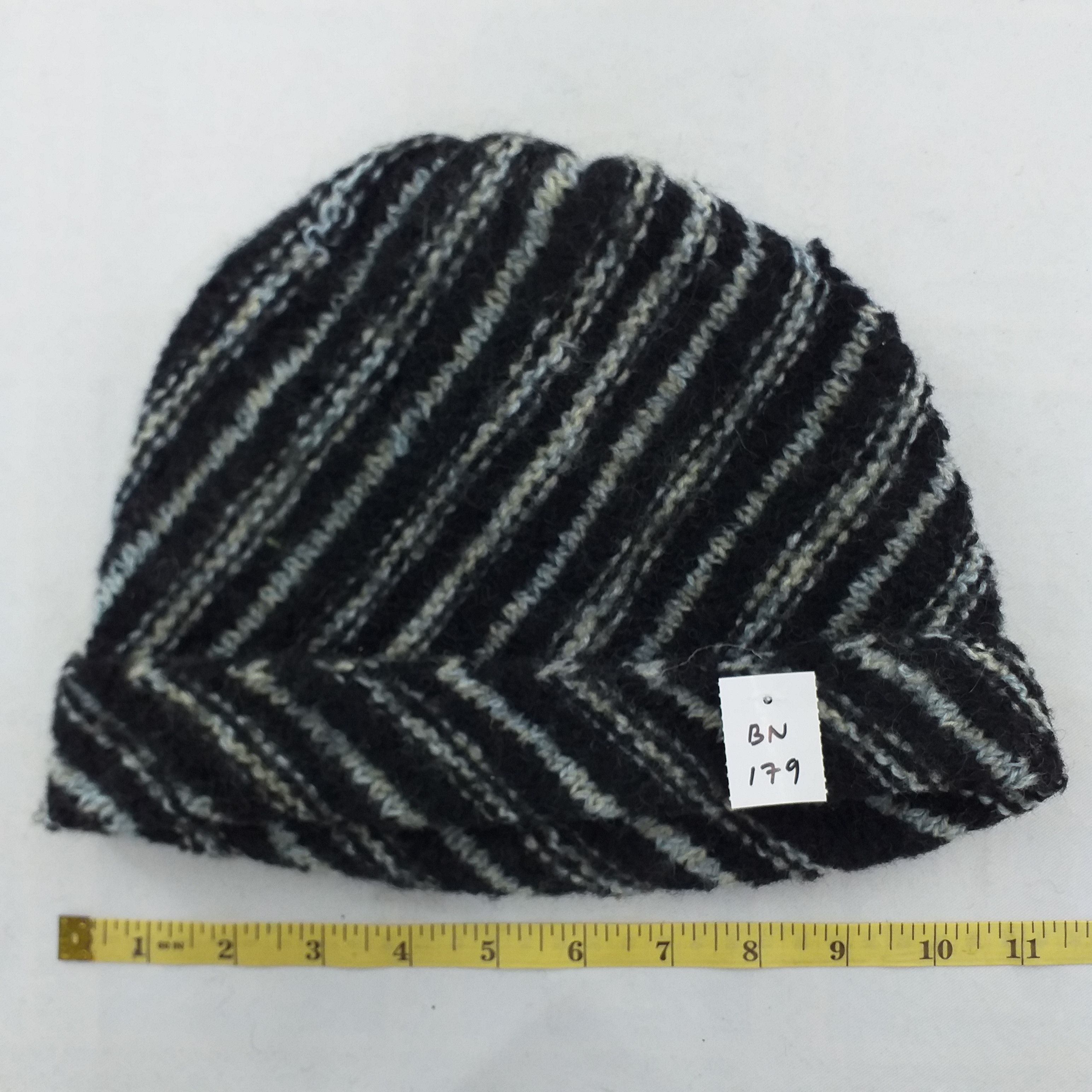 Japanese Brand Plain Black and White Stripes Snow Cap Hat Beanie -BN179 Size ONE SIZE - 3 Thumbnail
