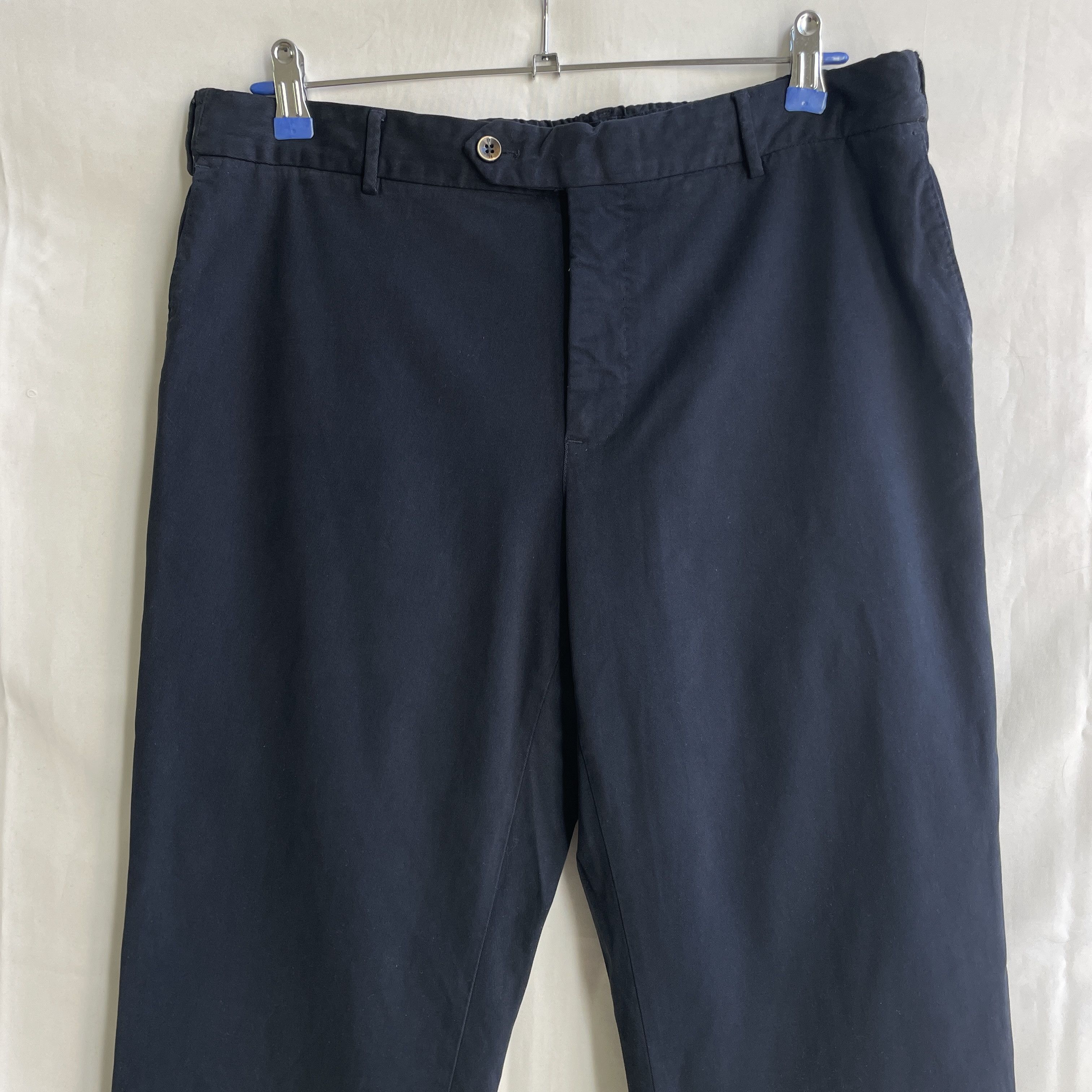 PT Torino PT Torino Navy Slim Drawstring Stretch Modal Cotton Trousers Size US 34 / EU 50 - 3 Thumbnail