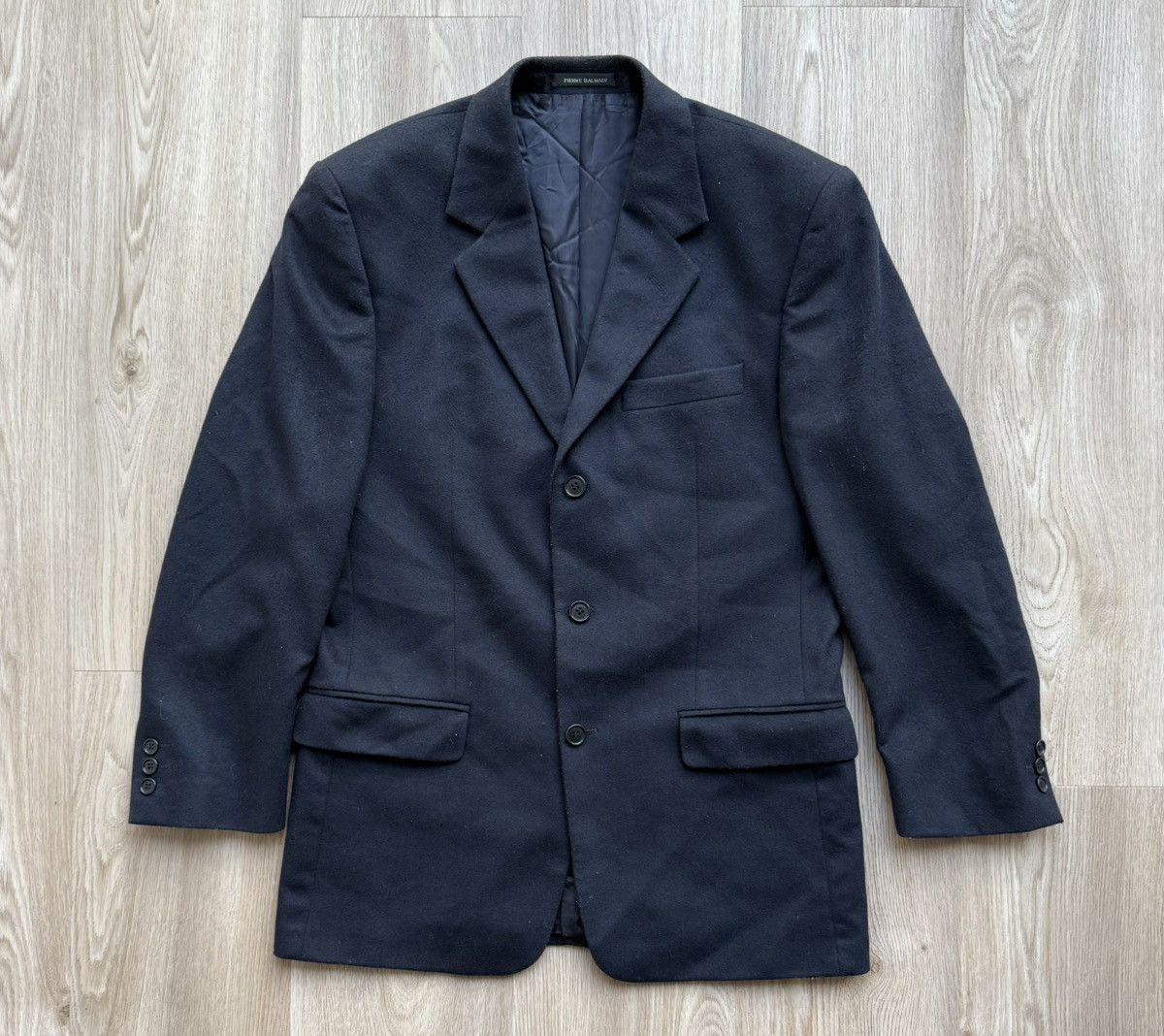 Pierre Balmain Vintage Pierre Balmain Navy Blue Wool Blazer Size 46R - 1 Thumbnail