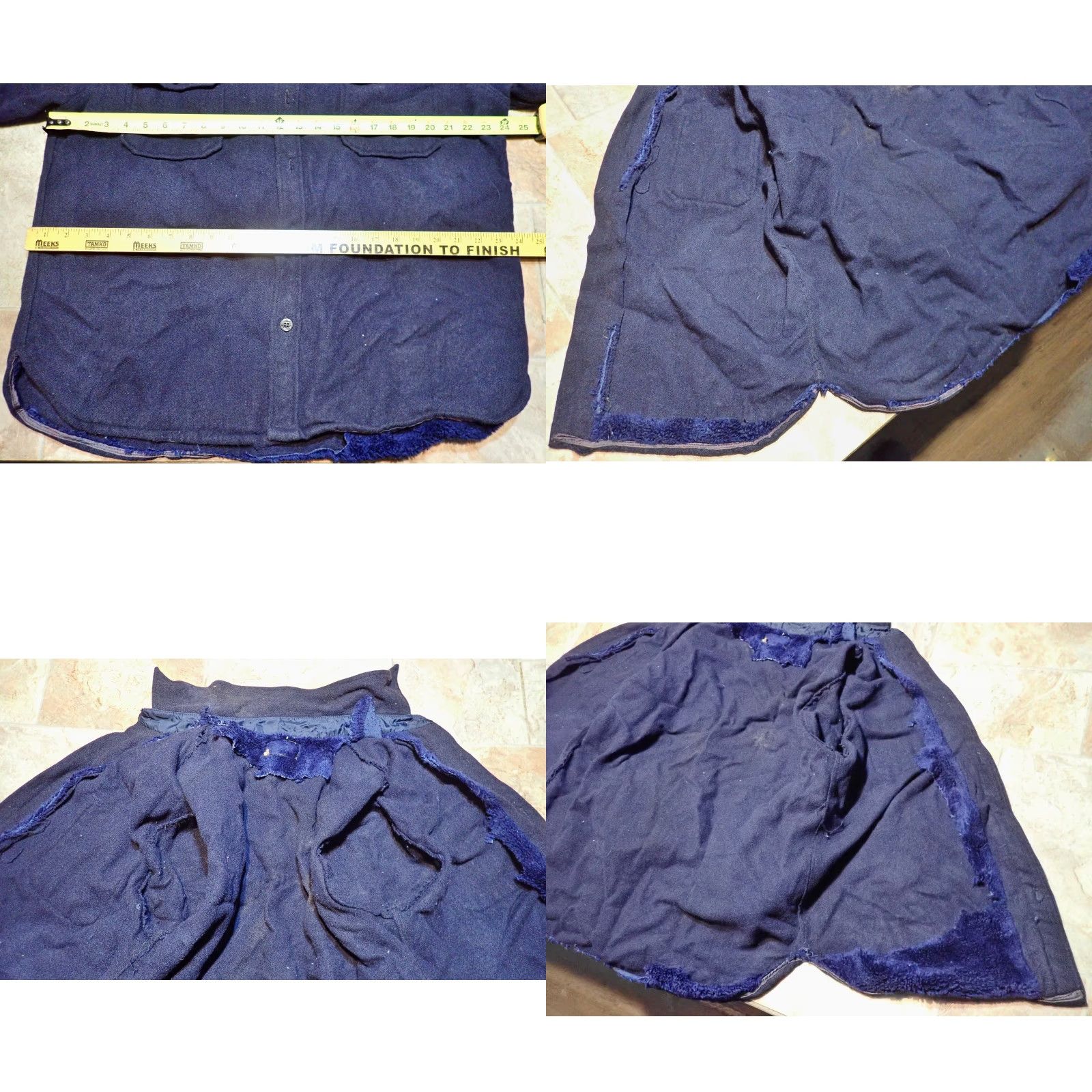 Vintage VINTAGE CPO Shirt For Repair 50s 60s Distressed Heavy Wool Button Up Navy Wool Jacket - Mens L Size US L / EU 52-54 / 3 - 8 Thumbnail