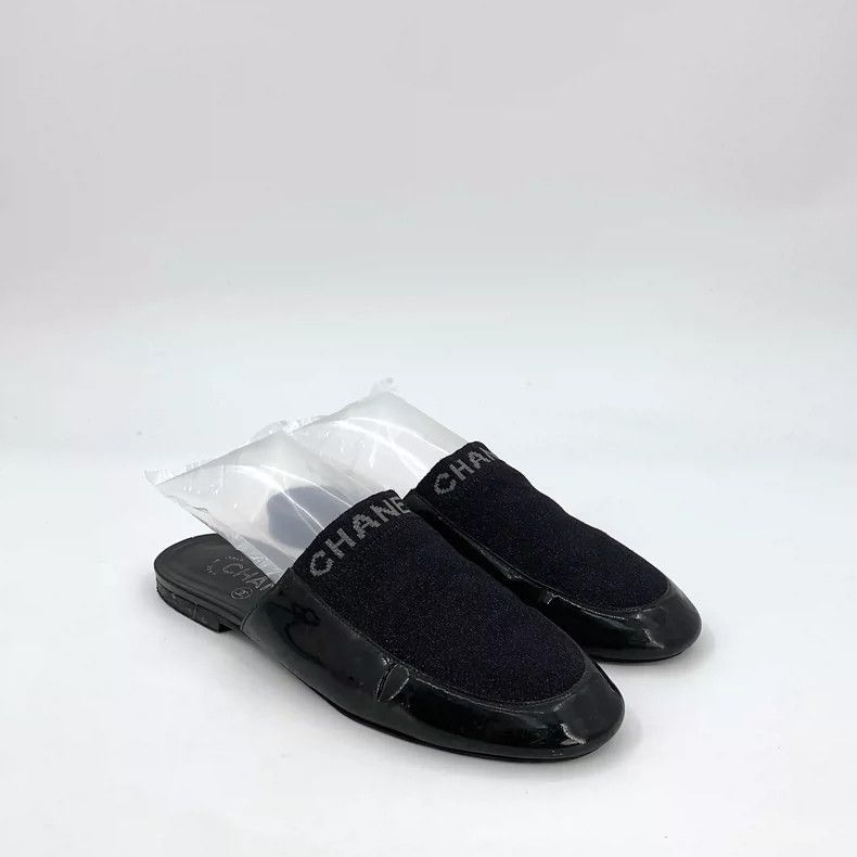 Chanel Chanel Black Leather Half Slippers Size 38 -2505 Size US 8 / EU 41 - 2 Thumbnail