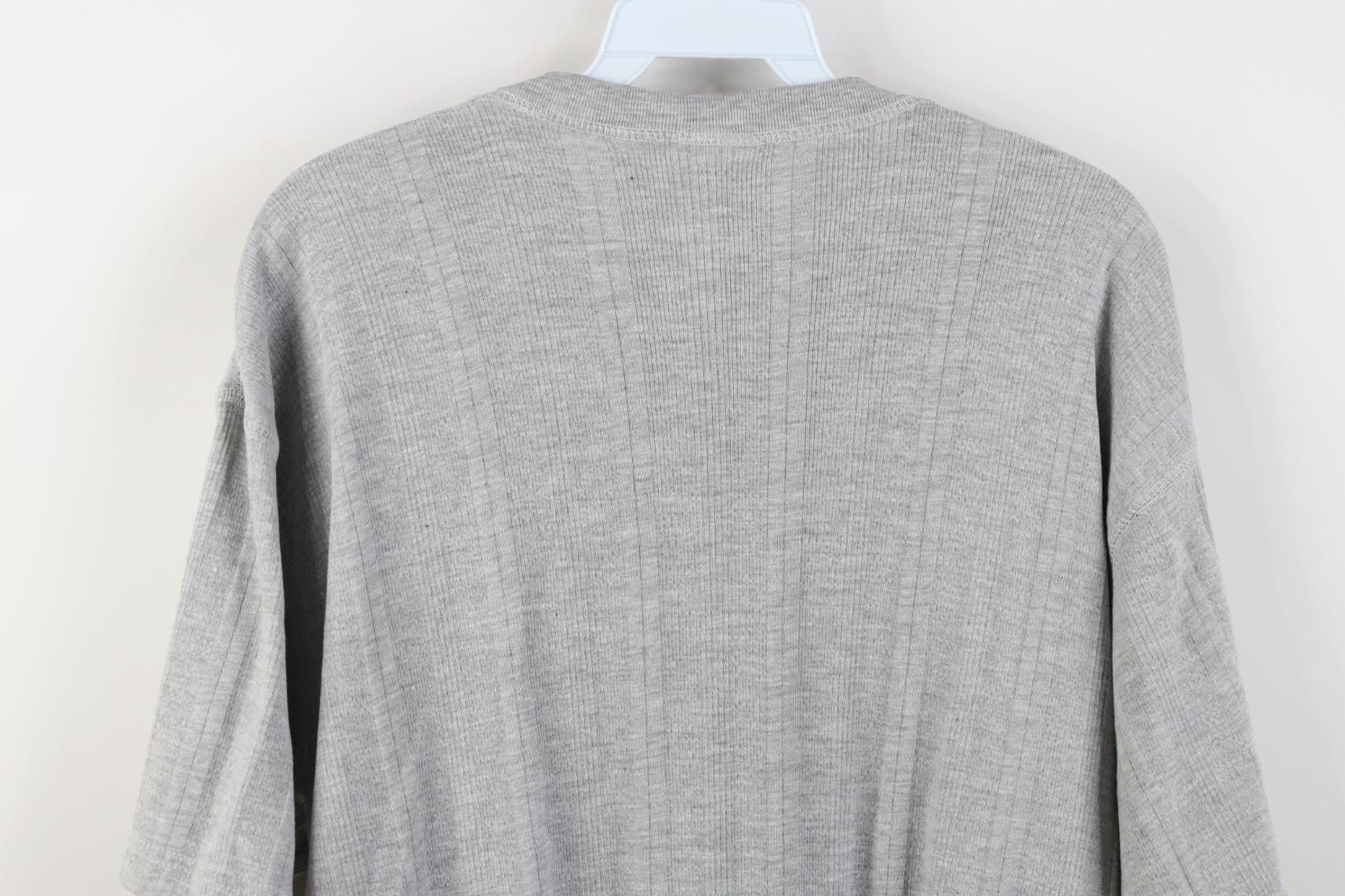 Vintage Vintage 90s Streetwear Ribbed Knit Henley T-Shirt Gray Size US M / EU 48-50 / 2 - 12 Thumbnail