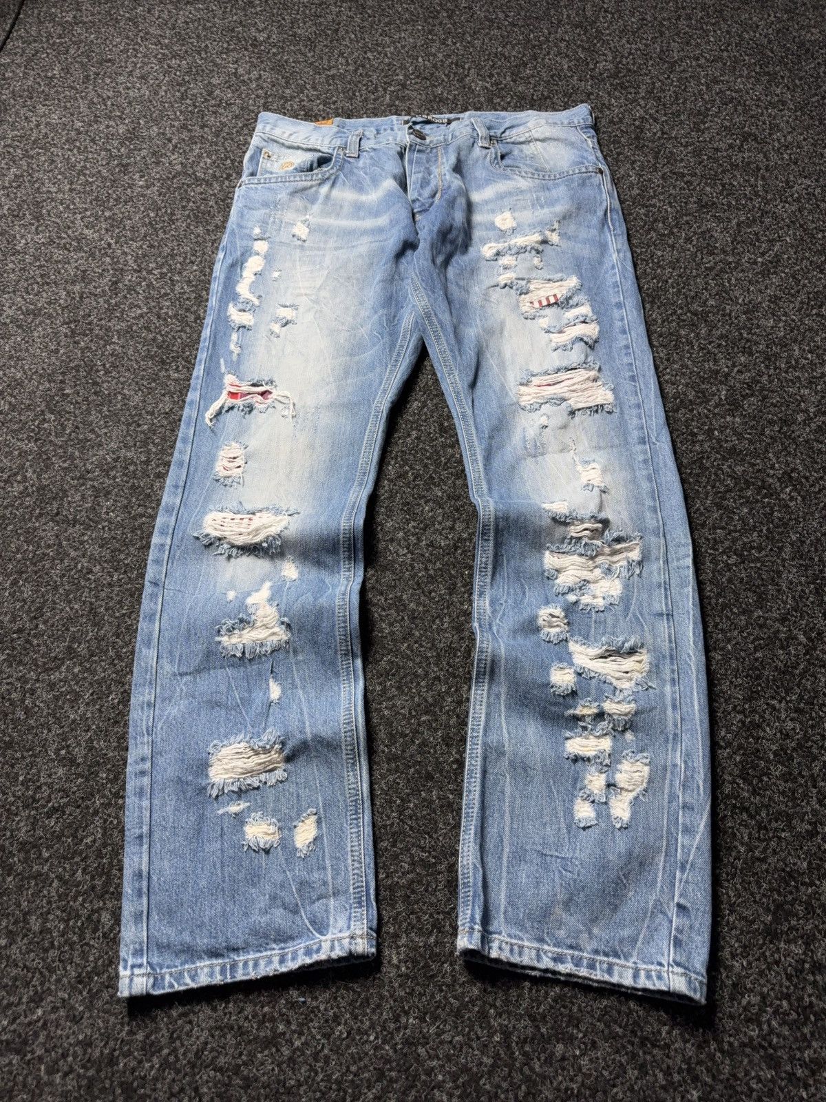 Rare L.G.B. LE GRAND BLEU Levi’s 501 Le Grande Bleu (L.G.B.) L.G.B 'Wolf' Distressed Biker Denim | Grailed