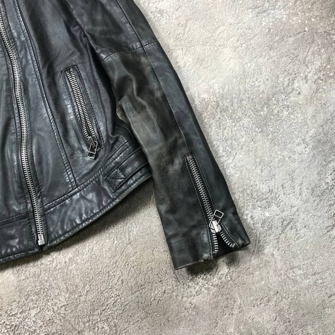 Vintage Vintage 90s Black Moto Jacket Y2K Streetwear Grunge Baggy M Size M / US 6-8 / IT 42-44 - 4 Thumbnail