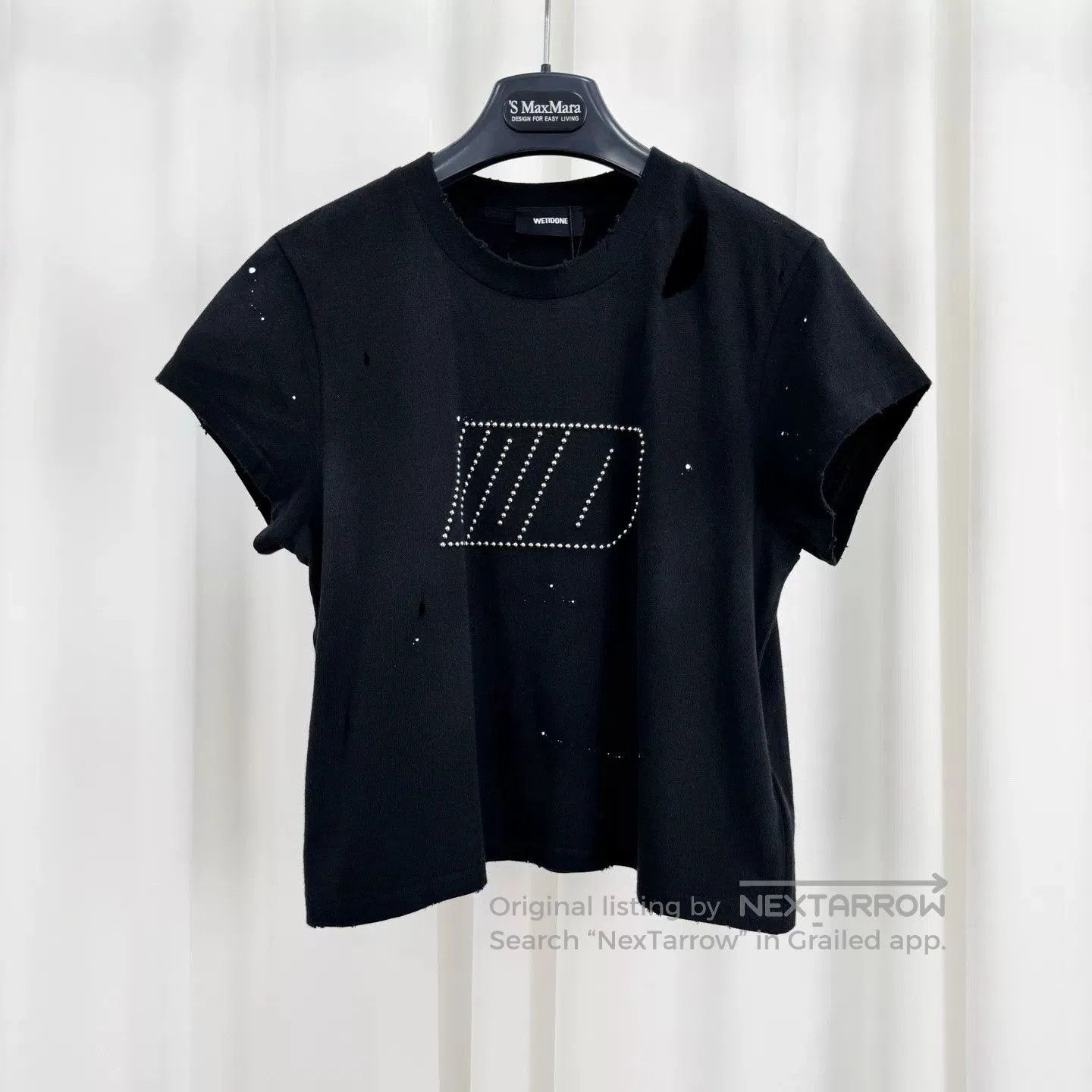 WE11DONE we11done black distressed short sleeve t. Size XS / US 0-2 / IT 36-38 - 1 Thumbnail