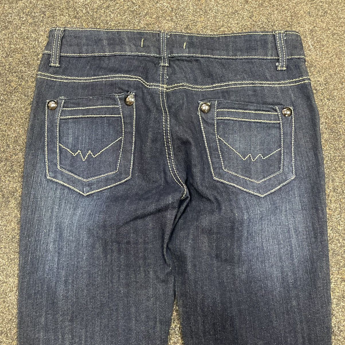 Vintage Vintage Y2K Flare Jeans 90s Faded Thrashed Skate Baggy Logo Size 32" / US 10 / IT 46 - 2 Thumbnail
