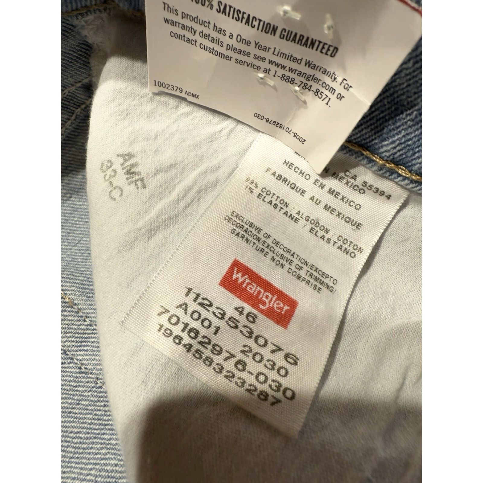 Wrangler Wrangler Mens Blue Denim Shorts Size 46 **Output:** Wrangler Mens Blue Denim Shorts Size 46 Size US 30 / EU 46 - 3 Thumbnail