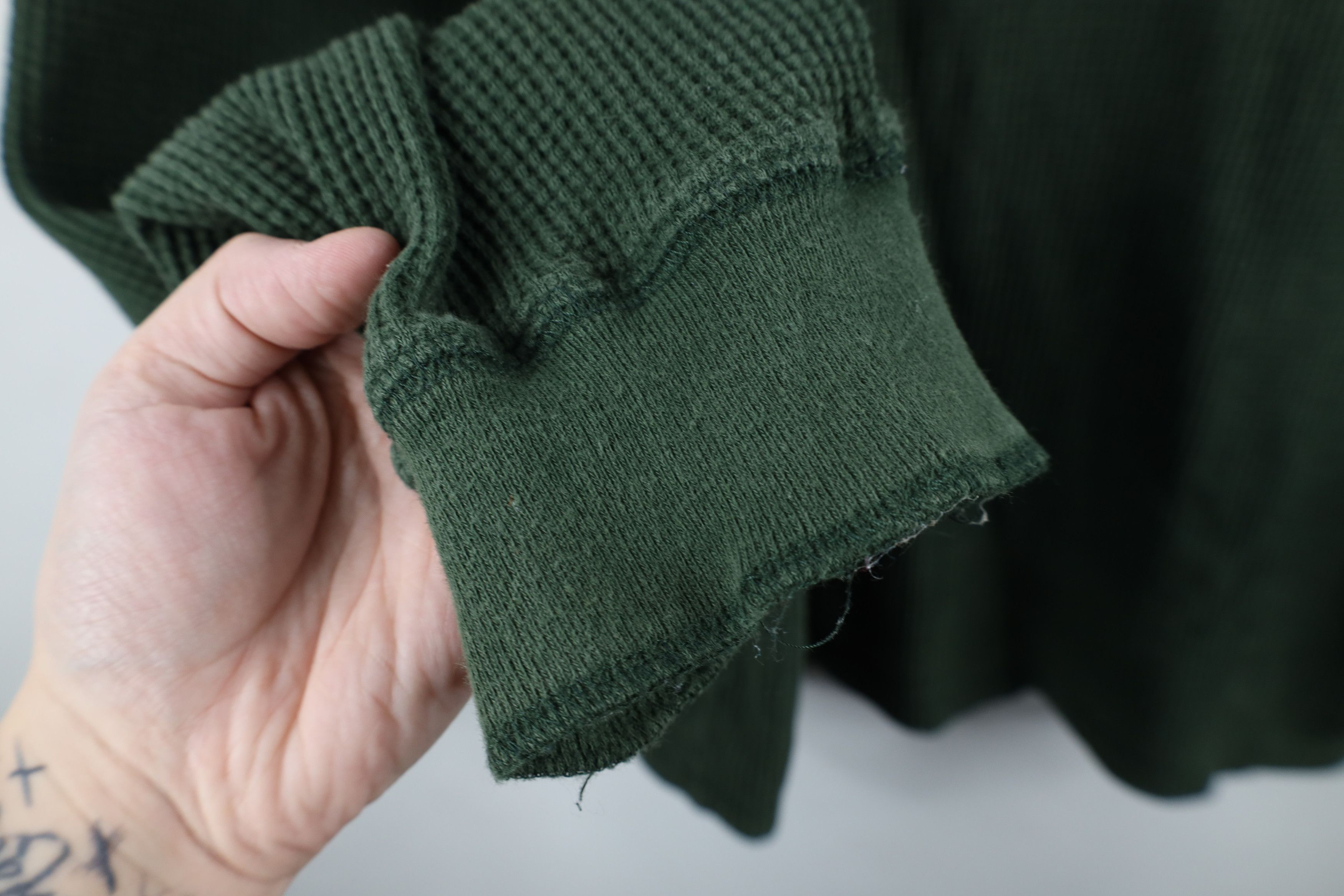 American Eagle Outfitters × Vintage Vintage 90s Y2K American Eagle Waffle Knit T-Shirt Green Size US XL / EU 56 / 4 - 6 Thumbnail