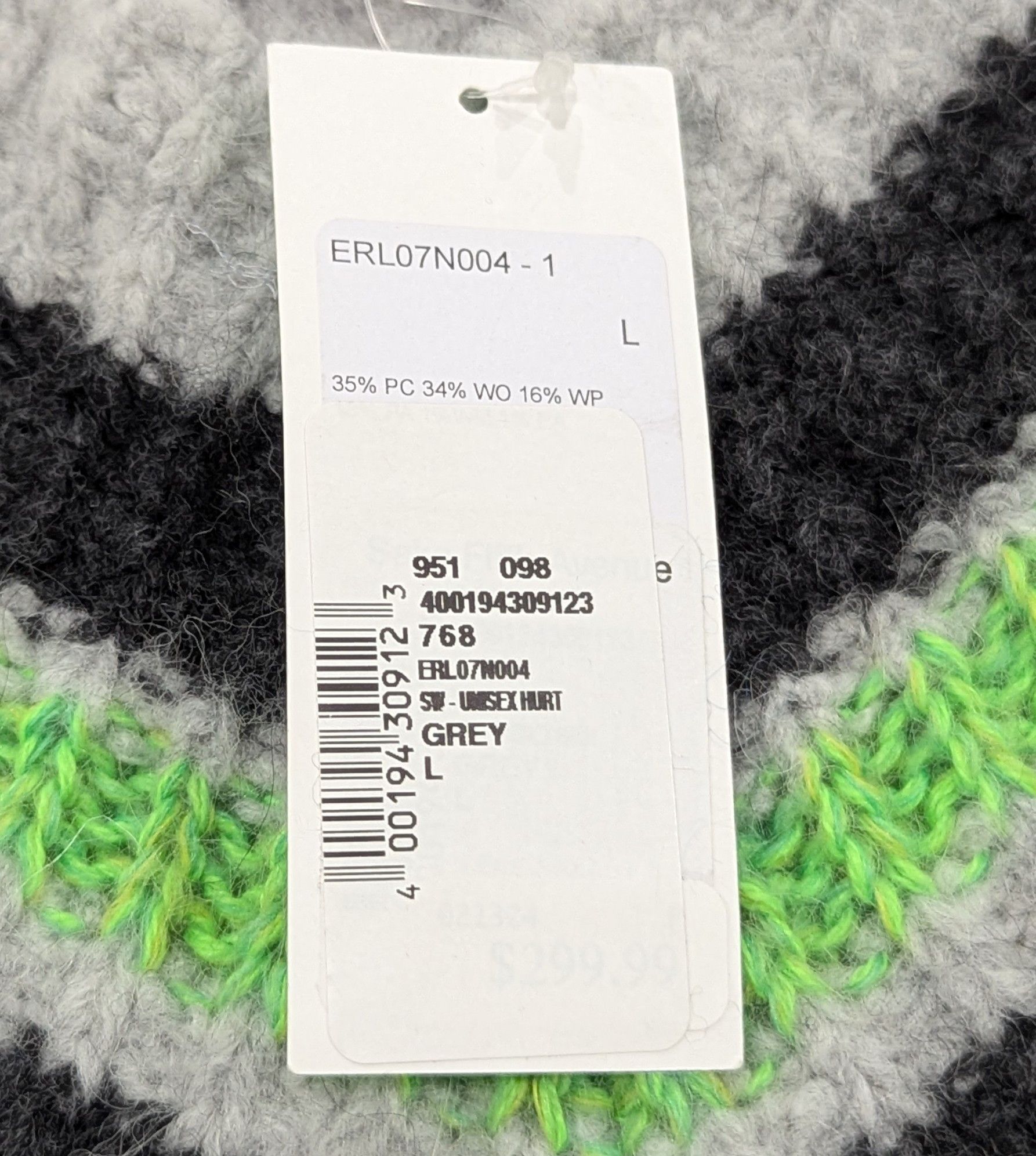 ERL ERL "Hurt Lover" Wool Blend V-Neck Sweater Gray Large Size US L / EU 52-54 / 3 - 8 Thumbnail