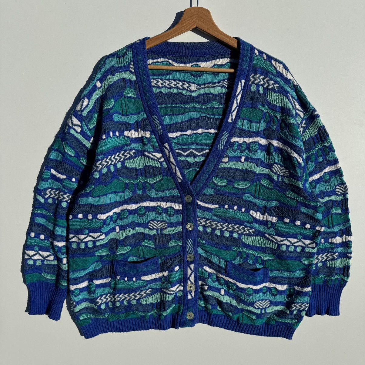 Coogi × Vintage Vintage Cardigan Cable Knit Coogi Style Australian Knit Boxy Size US L / EU 52-54 / 3 - 8 Thumbnail