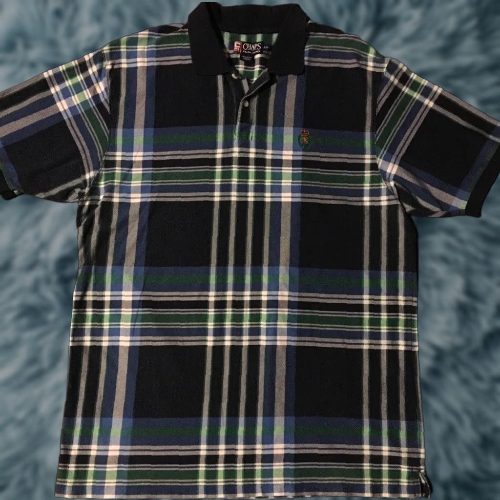 Polo Ralph Lauren VINTAGE Polo Ralph Lauren Plaid Shirt XX L Beach Nautical Golf Sailing Surf 90s Blue Green Mens Short Sleeve Polo Shirt Size US XXL / EU 58 / 5 - 1 Thumbnail