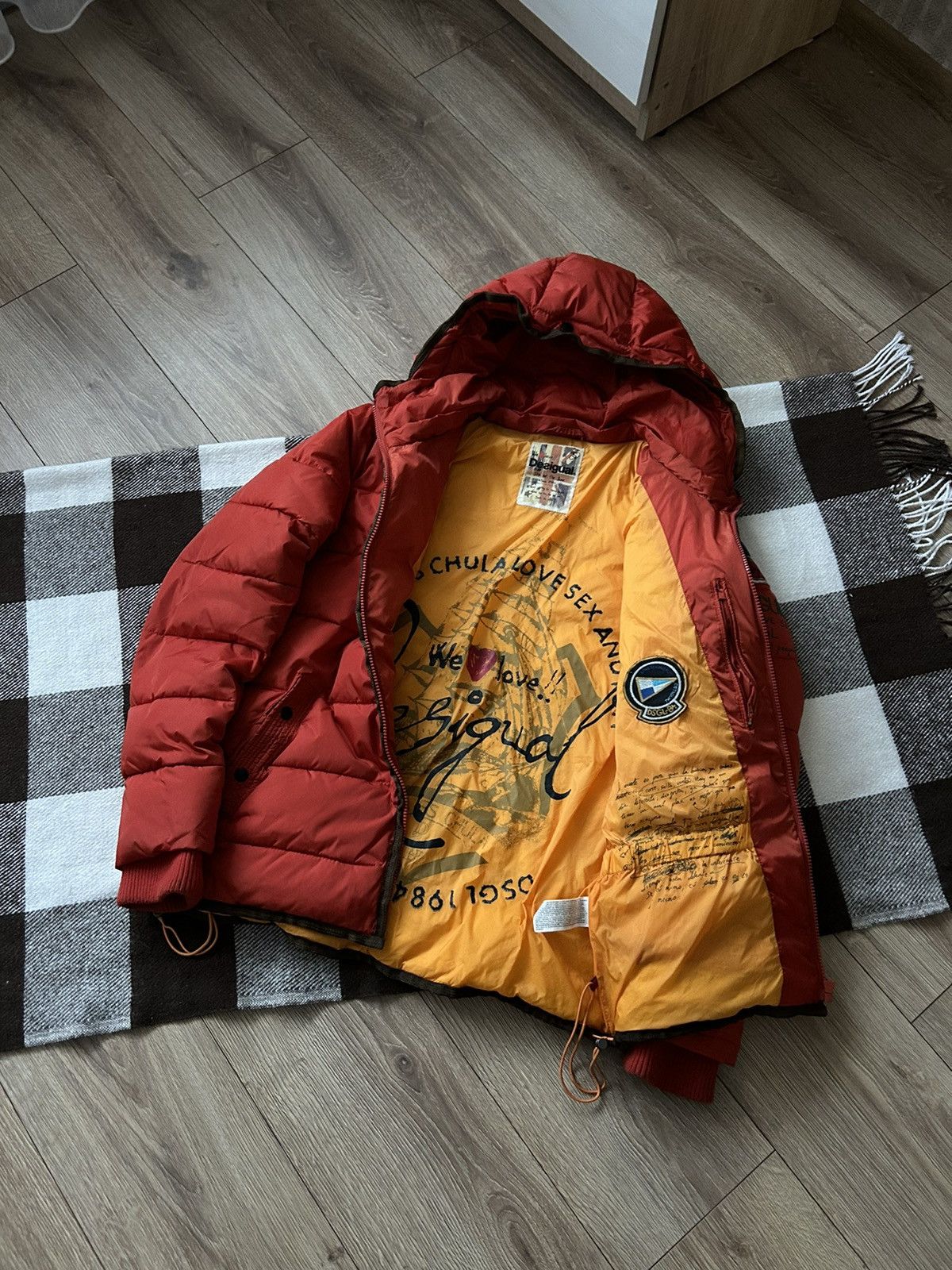 Desigual × Vintage Desigual orange mens puffer jacket outdoors Size US S / EU 44-46 / 1 - 3 Thumbnail