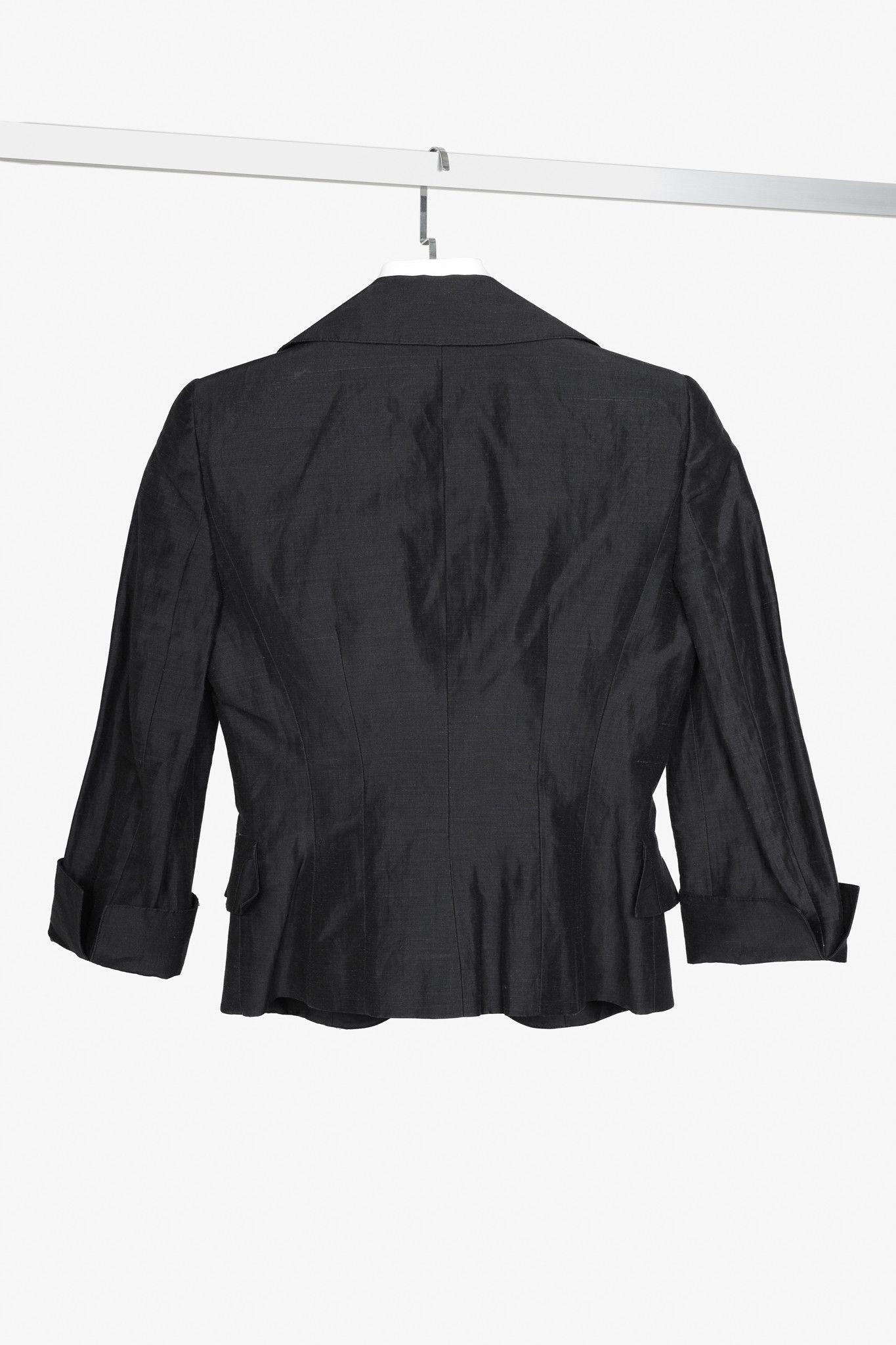 Emporio Armani Armani Ruffle Pocket Dark Grey Blazer Size S / US 4 / IT 40 - 2 Thumbnail