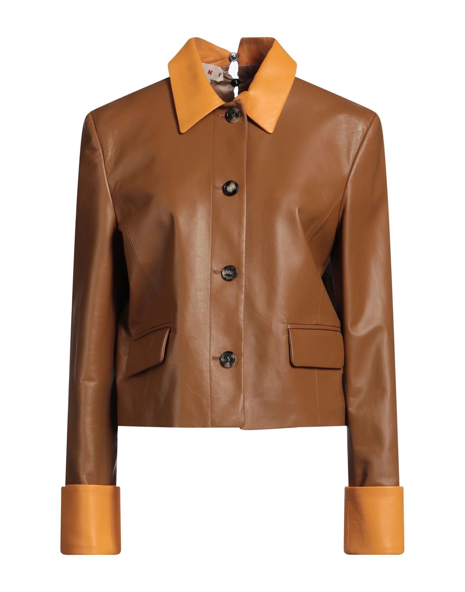 o1f1d3z0725 Contrasting Cuffs Jacket in Brown