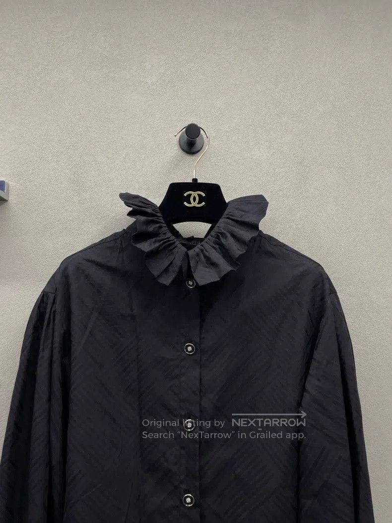 Chanel Chanel Black high-neck single-breasted long-sleeved shirt Size XXS / US 00 / IT 34 - 4 Thumbnail