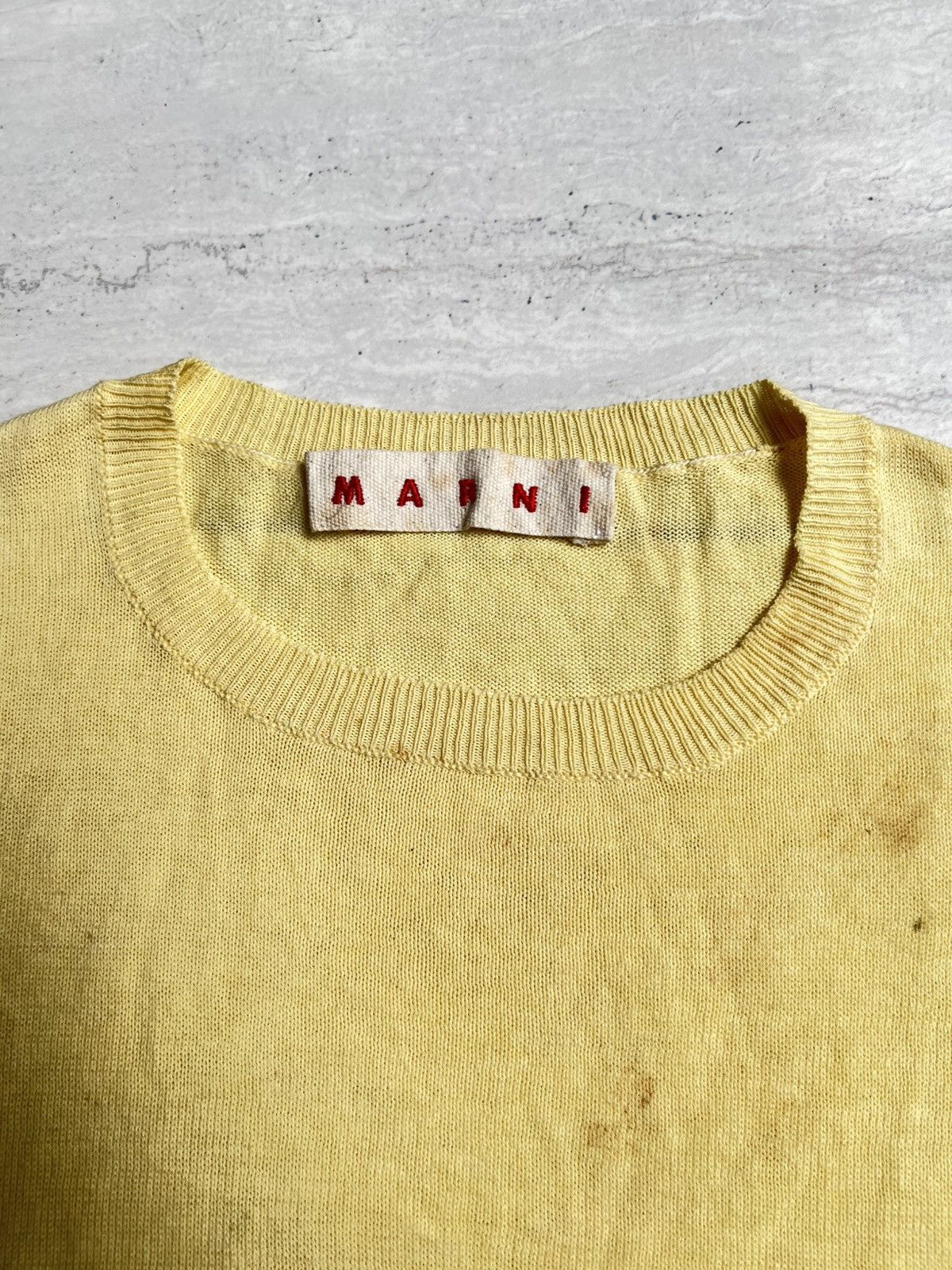 Marni MARNI Yellow Knit T-shirt Size US S / EU 44-46 / 1 - 5 Thumbnail