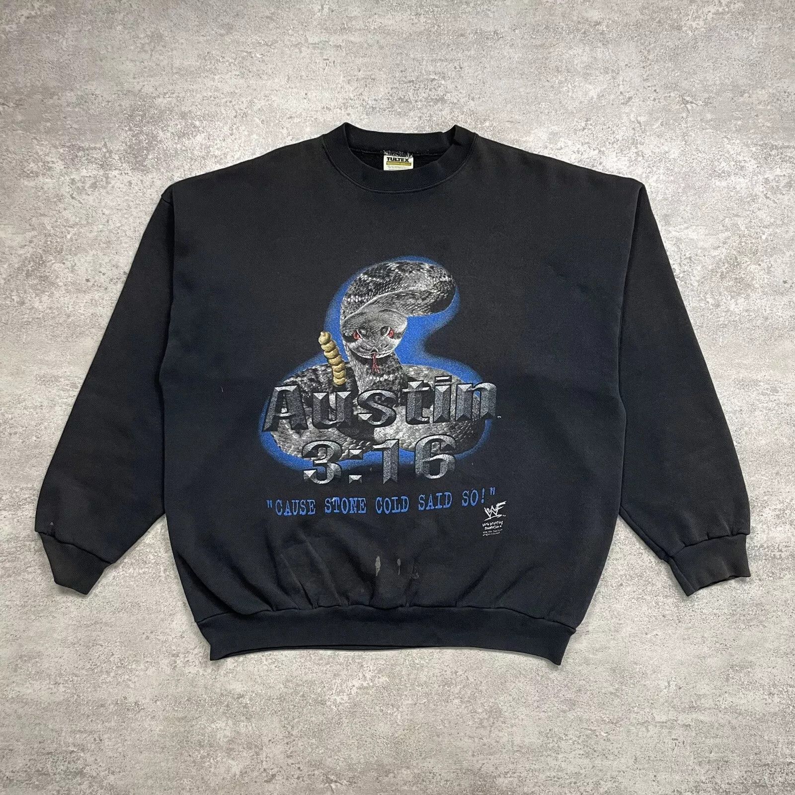 Tultex × Vintage × WWF WWF STONE COLD STEVE AUSTIN 3:16 SWEATSHIRT SIZE XL BLACK Size US XL / EU 56 / 4 - 1 Thumbnail
