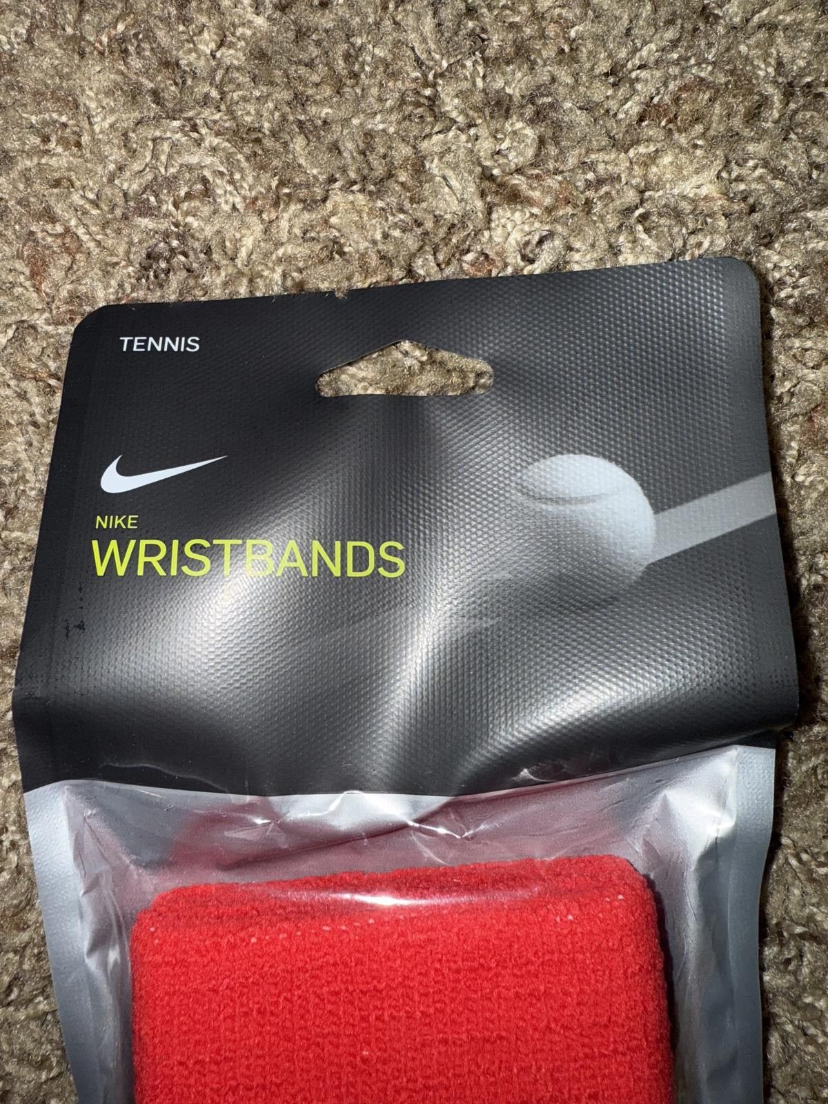 Nike Nike Unisex Double Wide Tennis Red Wristbands Nadal/Federer/Alcaraz Size ONE SIZE - 2 Thumbnail