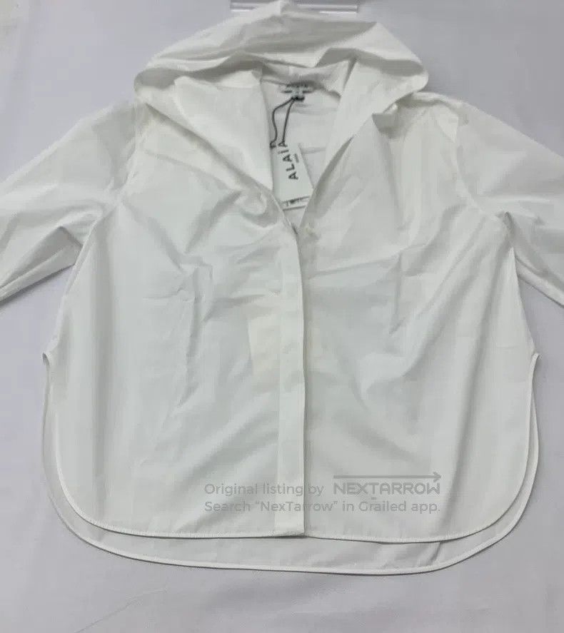 Alaia Alaia Solid Color Hooded Long Sleeve Shirt, White Size XS / US 0-2 / IT 36-38 - 2 Thumbnail
