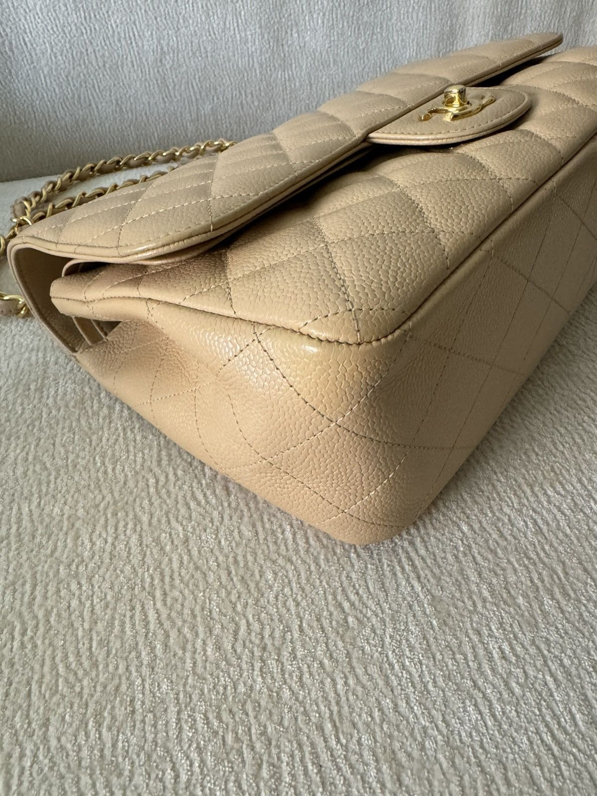 Chanel Chanel Caviar Quilted Jumbo Double Flap Beige Clair Size ONE SIZE - 5 Thumbnail