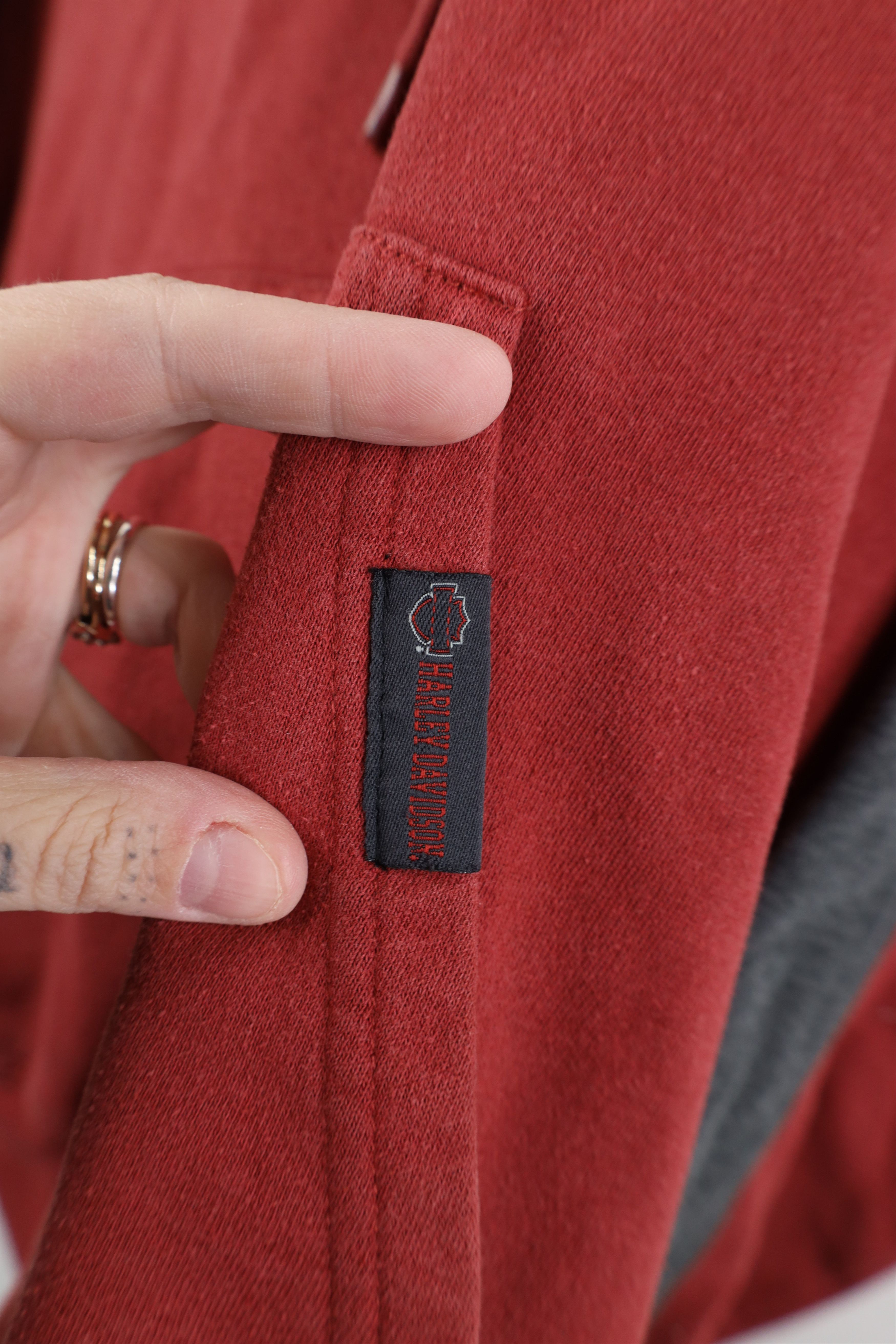 Harley Davidson Vintage Harley Davidson Spell Out Hoodie Sweatshirt Red Size US M / EU 48-50 / 2 - 5 Thumbnail