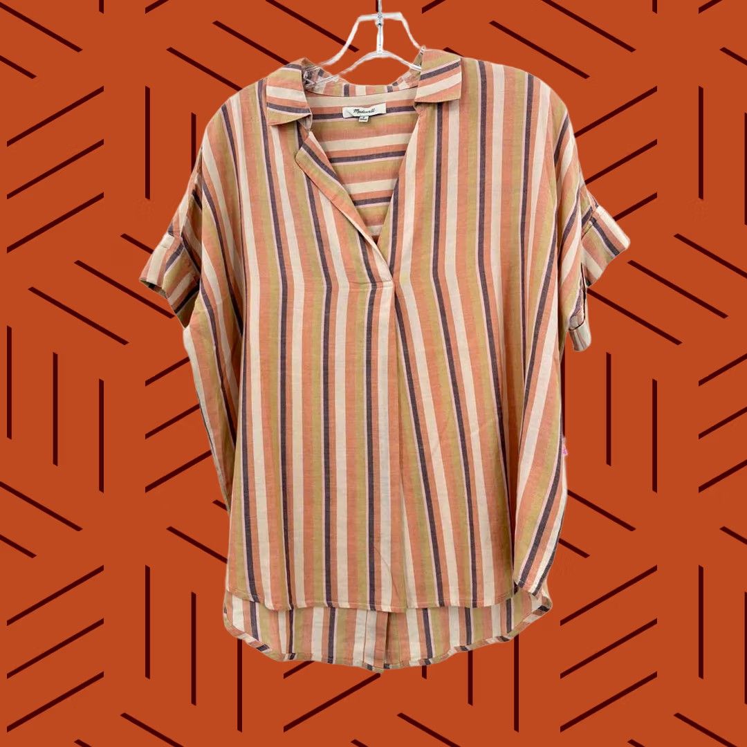 Madewell Pre-Owned Madewell Orange Size Small Blouse Size S / US 4 / IT 40 - 1 Thumbnail