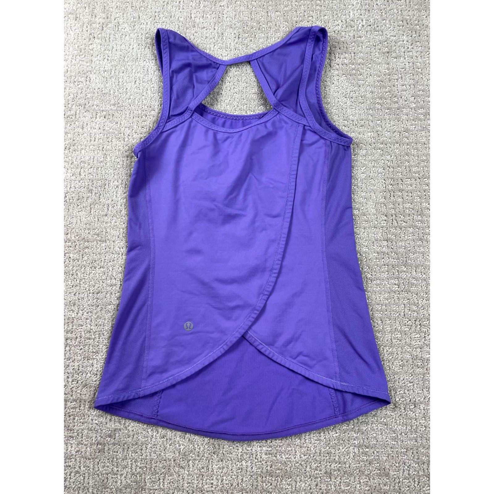 Lululemon Lululemon Tank Womens Size 2 Purple Stretch Racerback Open Back Athletic Activewear Yoga Sleeveless Short Sleeveless Summer Spring Burnout? Size XS / US 0-2 / IT 36-38 - 4 Thumbnail