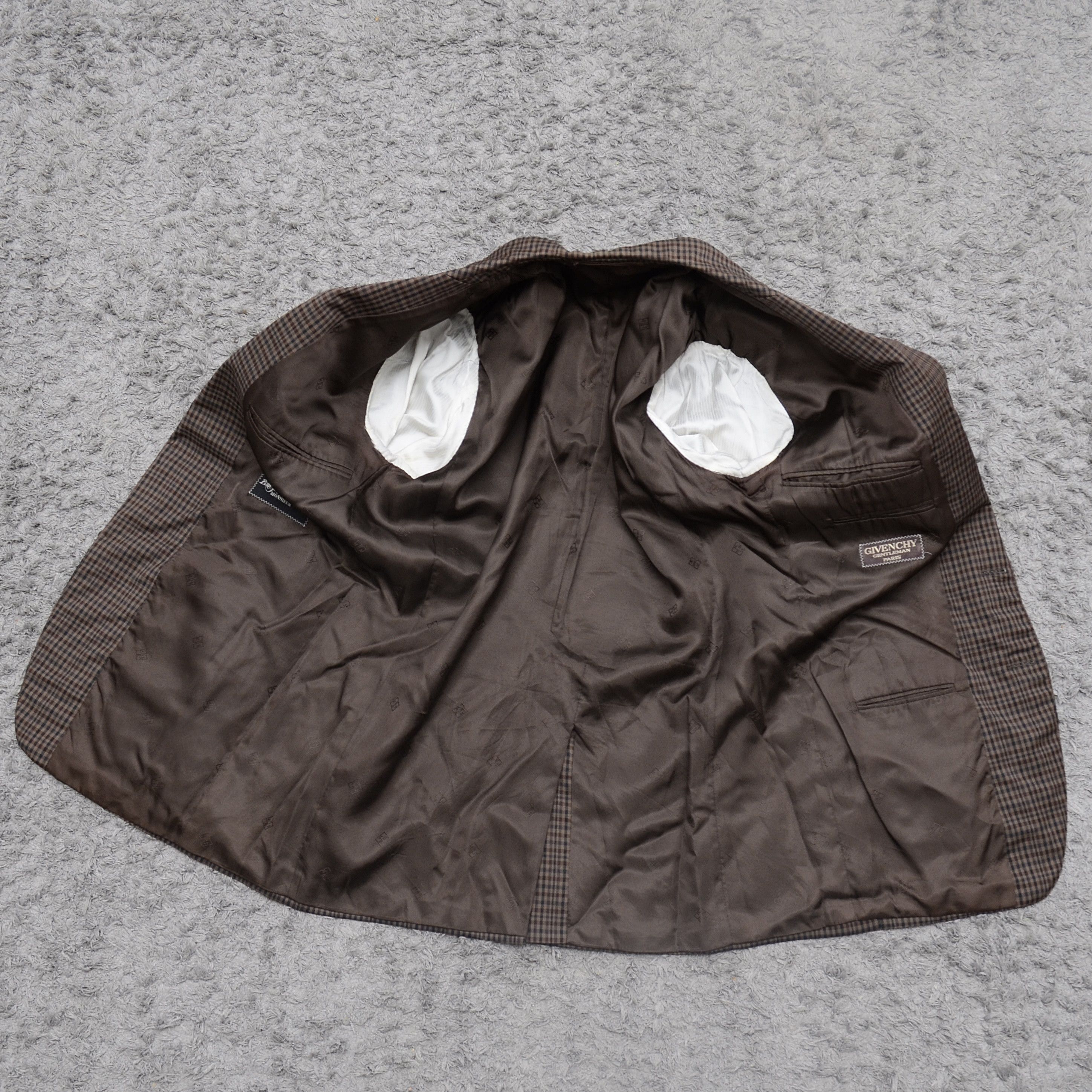 Givenchy × Vintage Vintage Gentelmen Givenchy Paris Coat Check Blazer Size 50 Size 50R - 7 Thumbnail