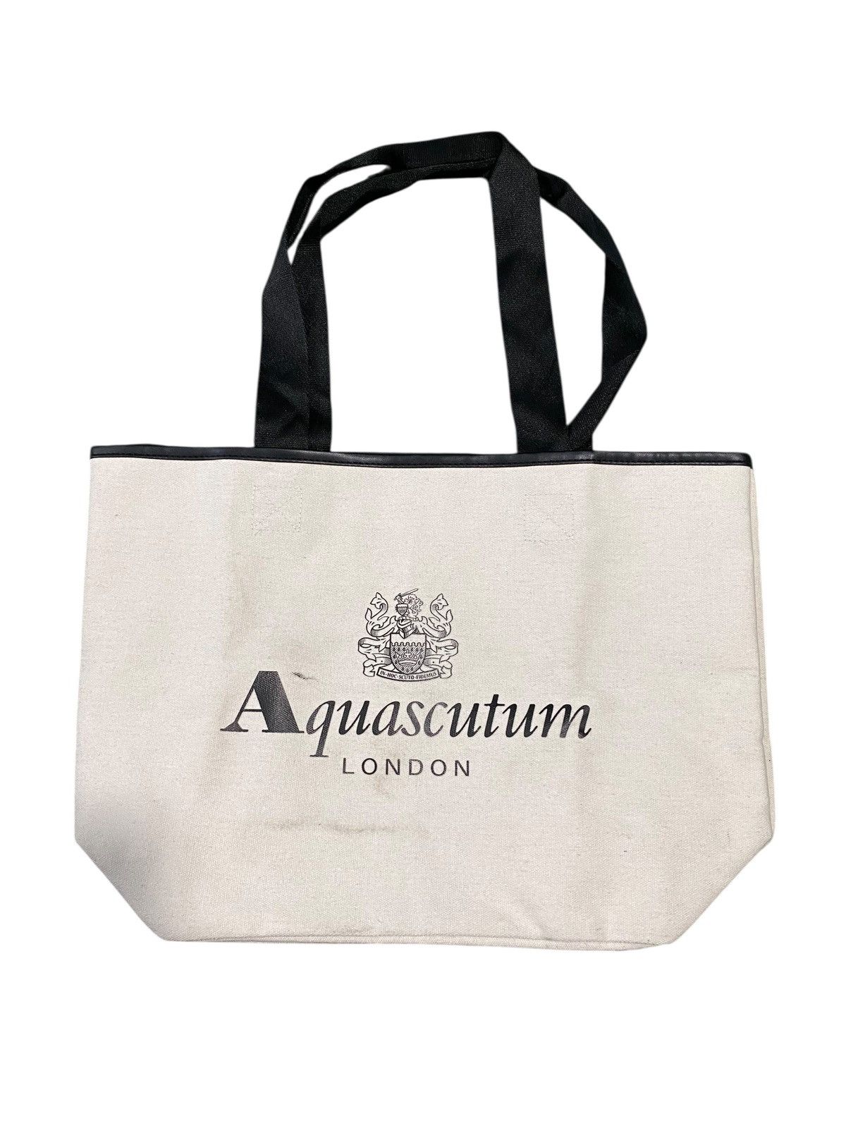 Aquascutum Aquascutum London Logo Tote Bag Beige Canvas Size ONE SIZE - 1 Thumbnail