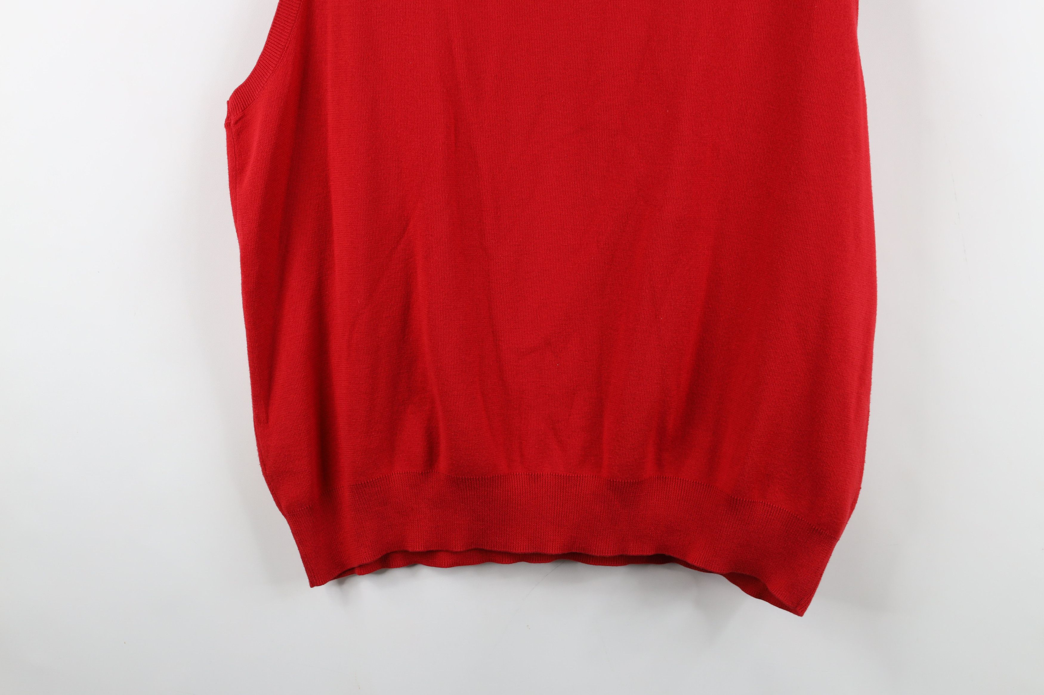Ralph Lauren Vintage 90s Ralph Lauren Cotton Knit V-Neck Sweater Vest Red Size US XXL / EU 58 / 5 - 14 Thumbnail