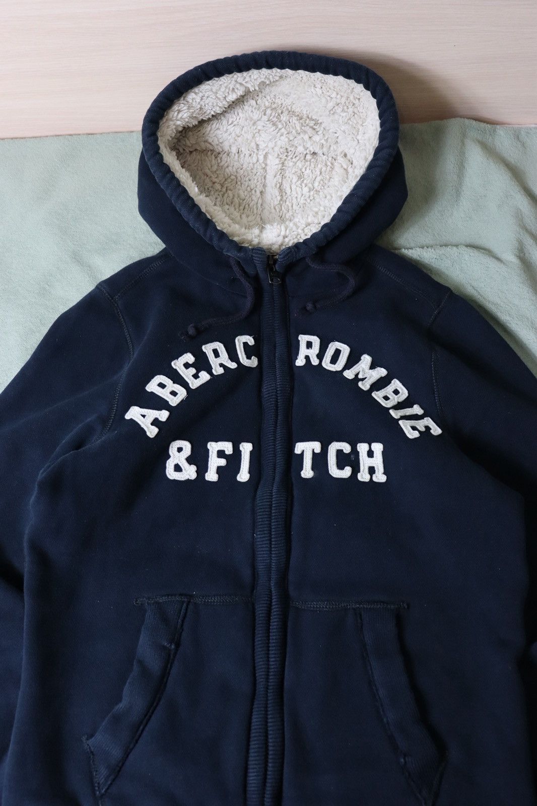 Abercrombie & Fitch Abercrombie & Fitch Vintage Navy Fur Fleece Hoodie y2k Crazy Size US M / EU 48-50 / 2 - 5 Thumbnail