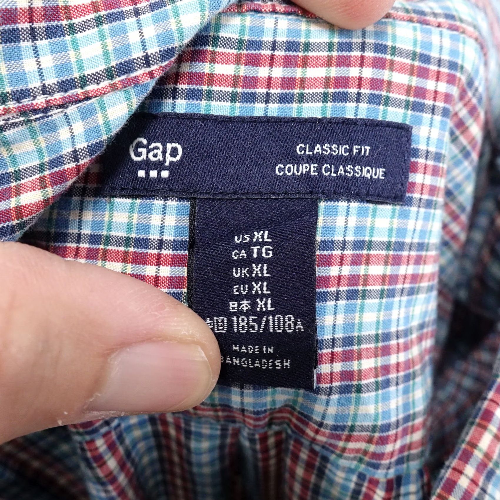 Gap GAP CLASSIC FIT RED BLUE CHECK SHIRT MENS SIZE XL Size US XL / EU 56 / 4 - 6 Thumbnail