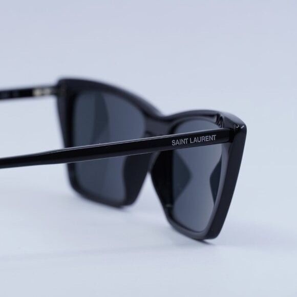 Saint Laurent Paris New Saint Laurent SL737 MICA THIN 001 Sunglasses - Black Size ONE SIZE - 6 Thumbnail