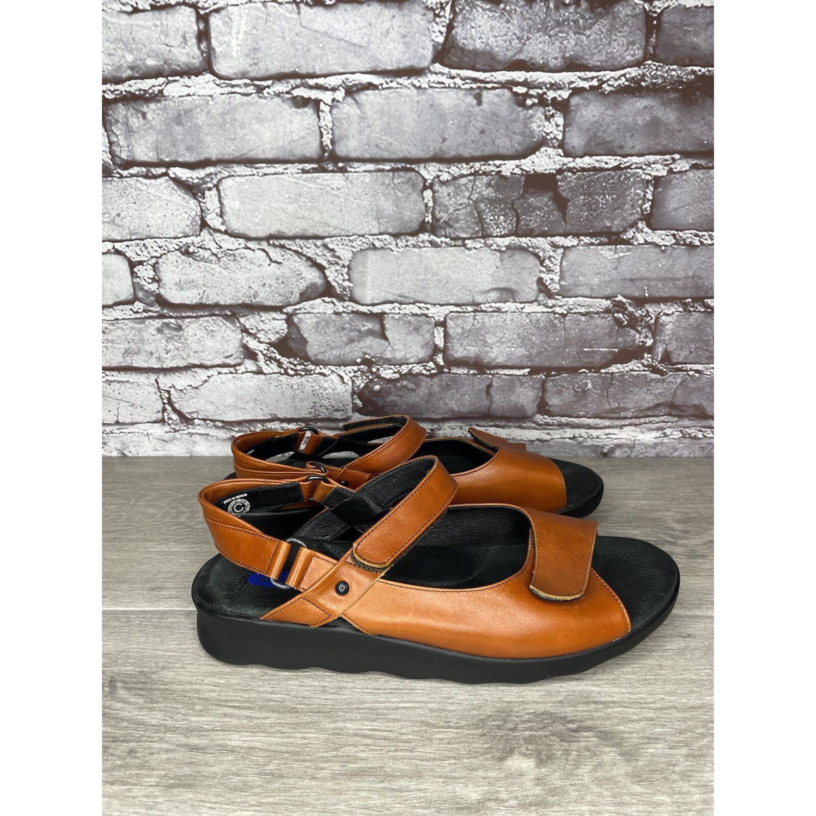 Other Wolky Brown Leather Strappy Comfort Wedge Ankle Strap Sandal Size US 11 / IT 41 - 3 Thumbnail