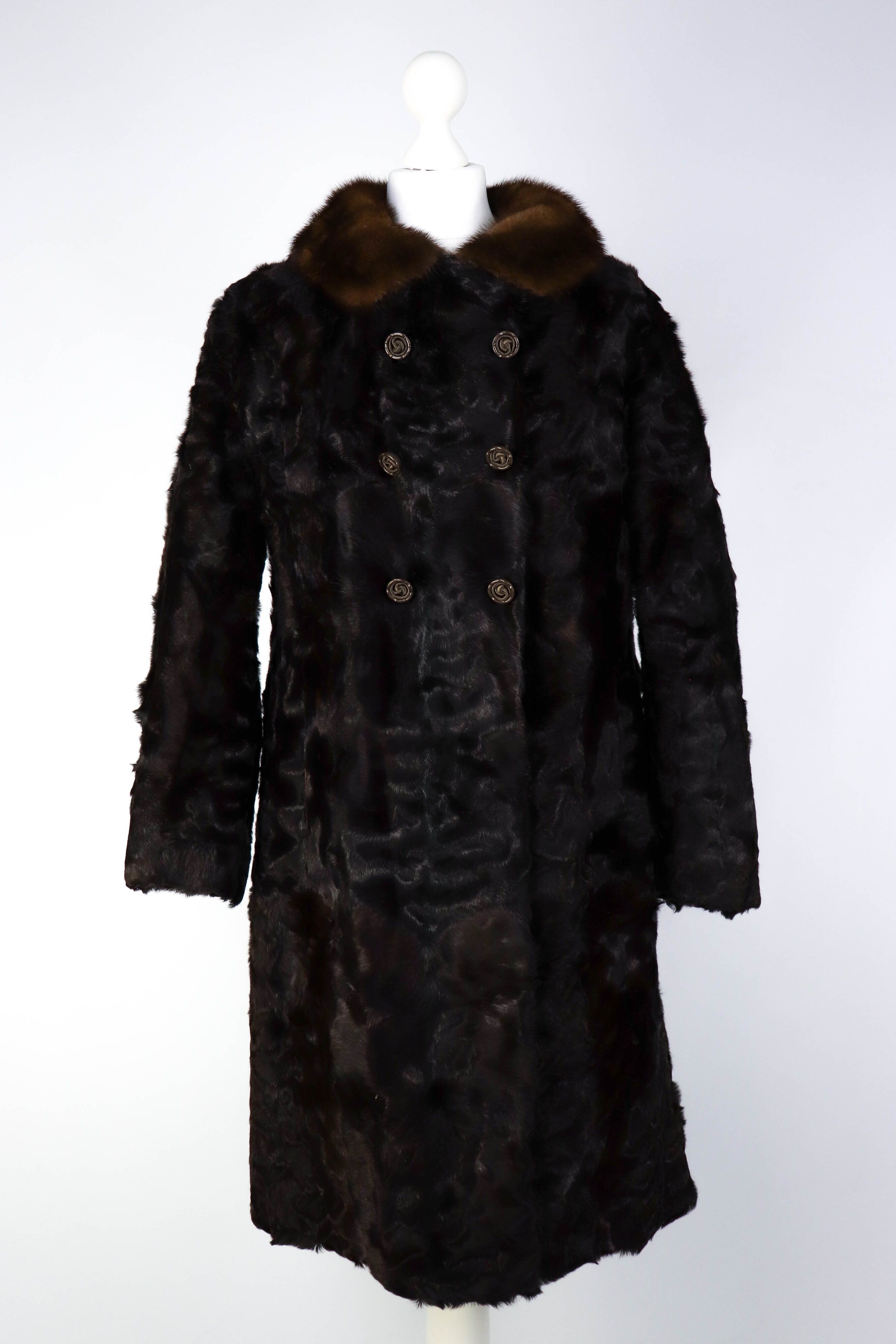 Vintage Vintage Jean Zigrand Fourrures Luxembourg Brown Fur Coat Size XL / US 12-14 / IT 48-50 - 1 Thumbnail