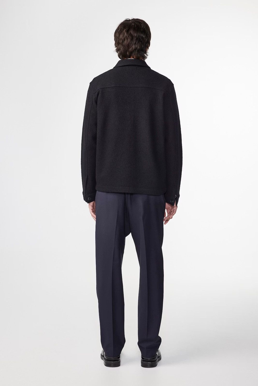 NN07 NN07 Isak 6398 Boiled Wool Overshirt Black Jacket Size L Size US L / EU 52-54 / 3 - 9 Thumbnail