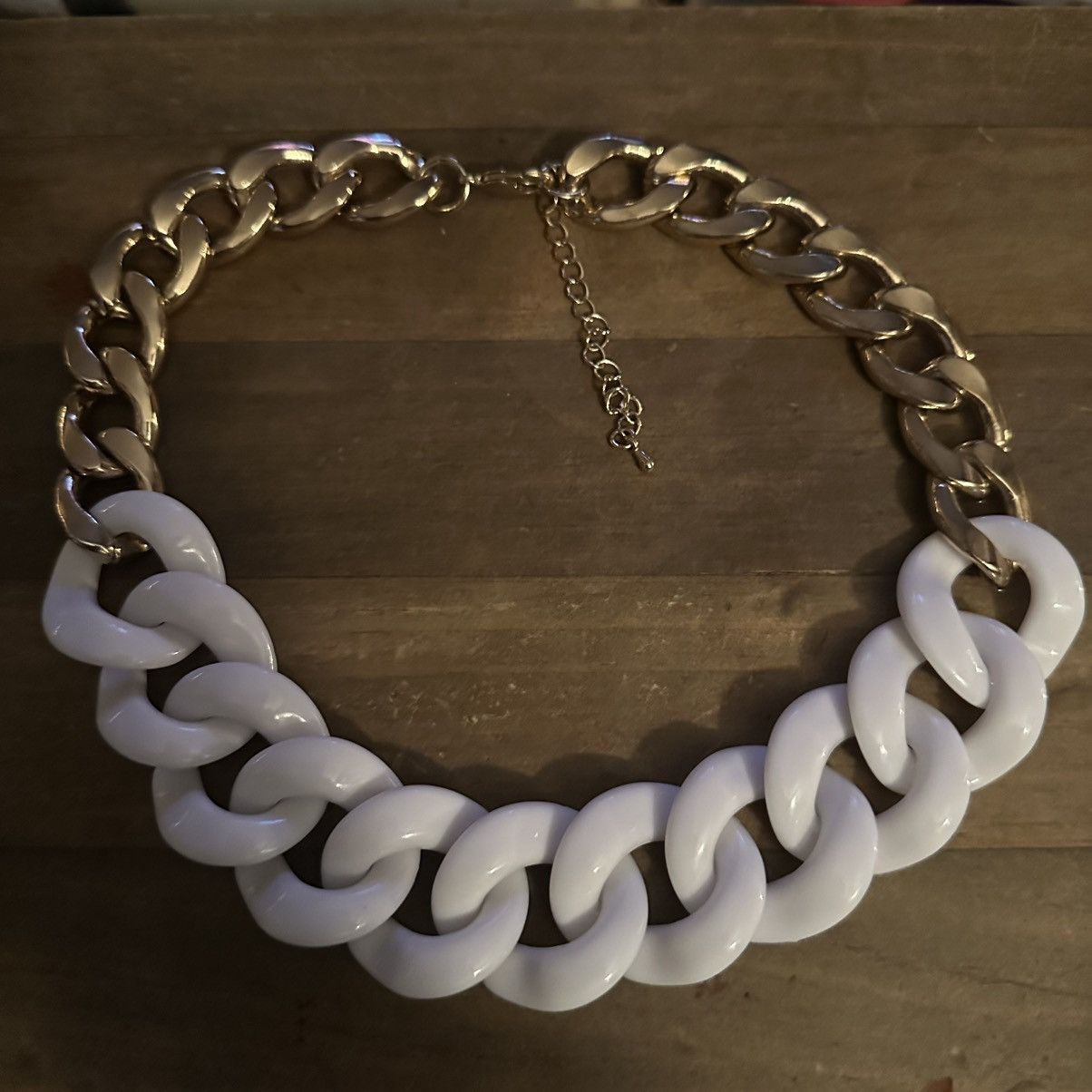 Other Chunky white and gold link necklace Size ONE SIZE - 2 Thumbnail