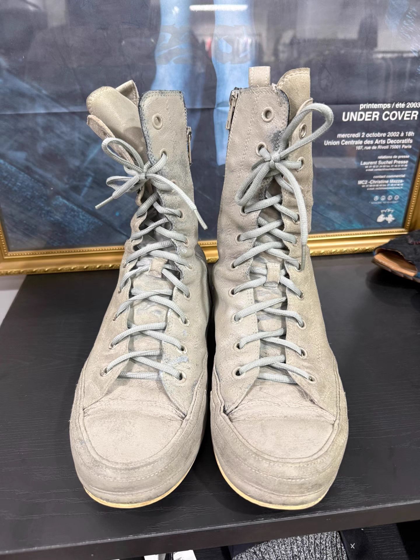 Ann Demeulemeester Ann Demeulemeester Paint-Splatter Pink High-Tops K20 Size US 9 / EU 42 - 1 Thumbnail