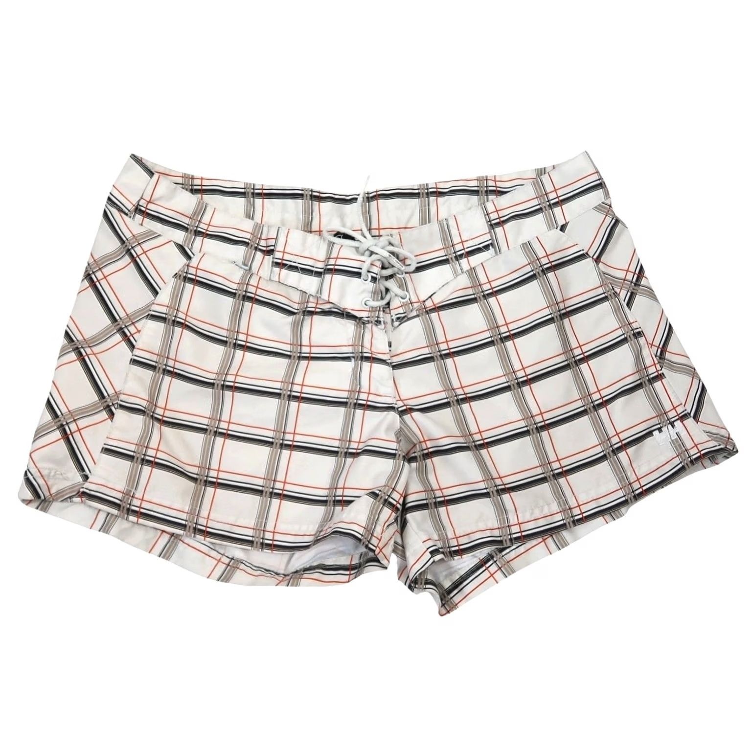 Helly Hansen VINTAGE Helly Hansen Cream Plaid Board Shorts Swimwear Womens 32 Board Shorts Womens Plus Polyester Plaid Cream 32 Girls? Size 24" / US 00 / IT 34 - 2 Thumbnail