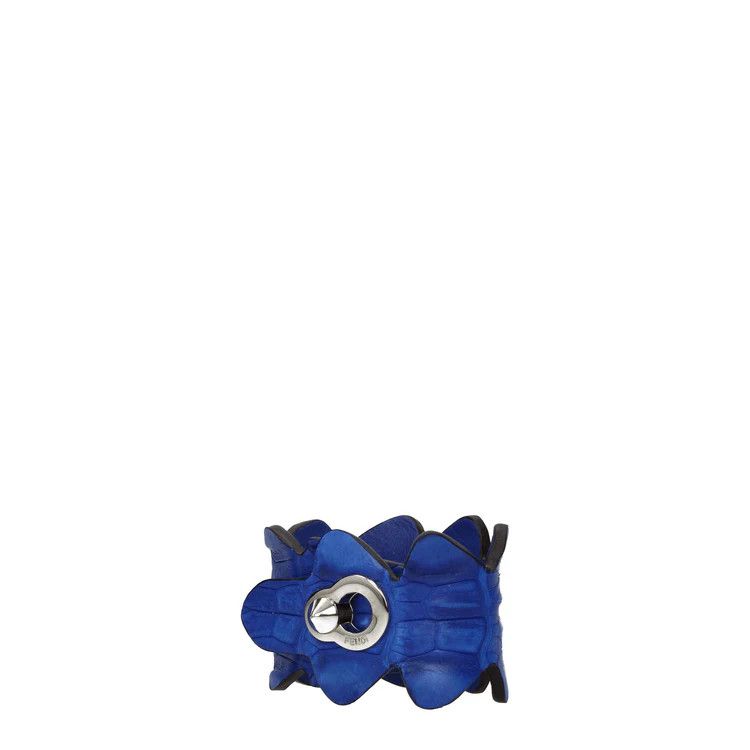 Fendi ob1o1e1124 Size: M / Leather Crocodile Bracelet in Blue Size ONE SIZE - 2 Thumbnail