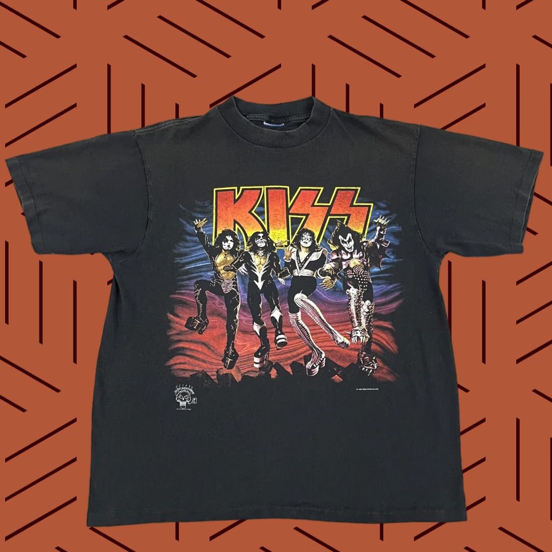 Vintage VINTAGE KISS Graphic Tee Shirt Mens L Black 90s Concert Tour Size US L / EU 52-54 / 3 - 1 Thumbnail