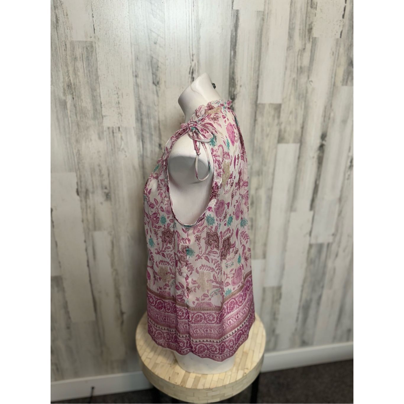 Sonoma Sonoma Floral Sleeveless Blouse Women’s Size L Pink Boho Lig Size L / US 10 / IT 46 - 3 Thumbnail