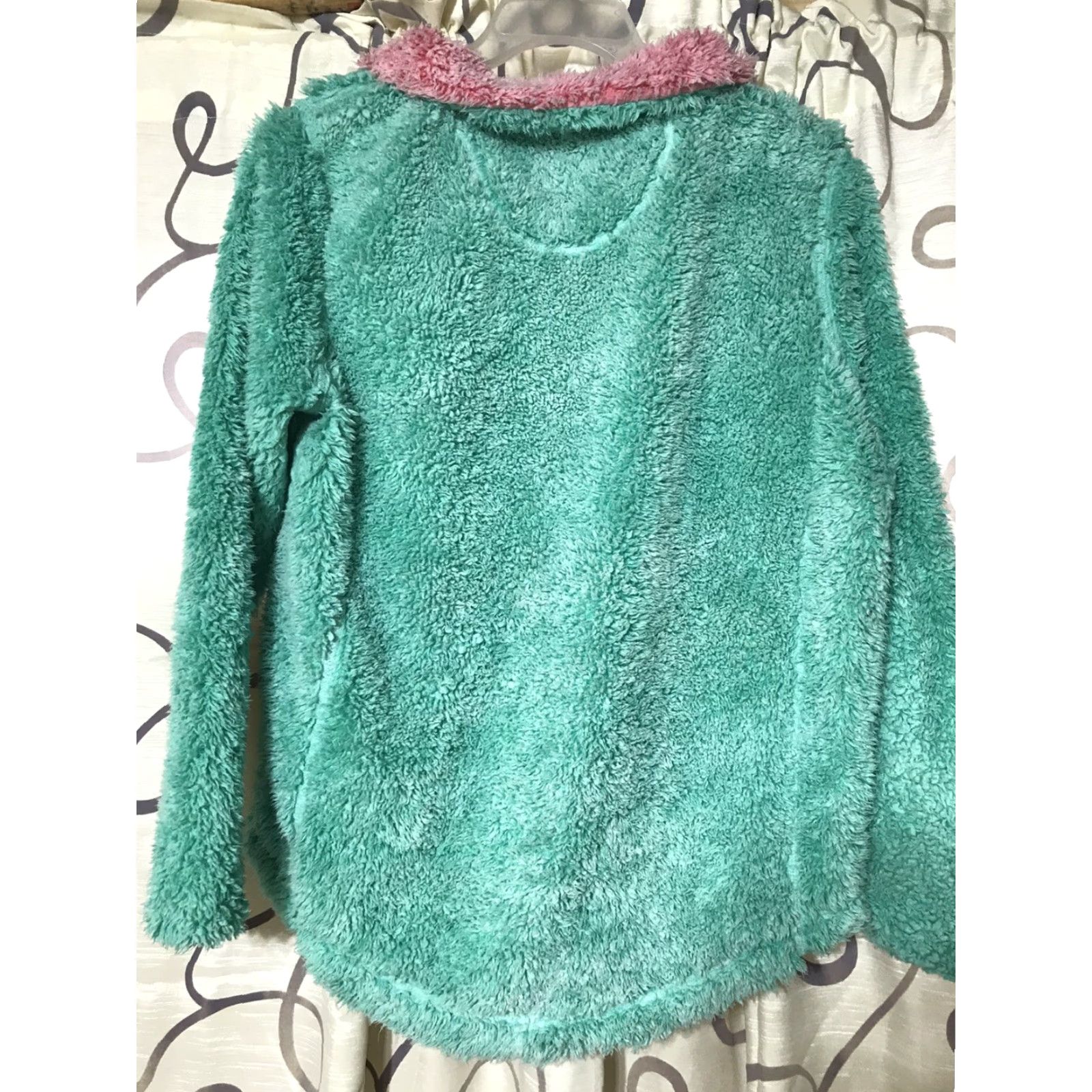 Vintage Simply Southern Pullover Womens XL Mint/Pink Faux Fur 1/4 Zip Pockets Winter Outdoor Size XL / US 12-14 / IT 48-50 - 3 Thumbnail