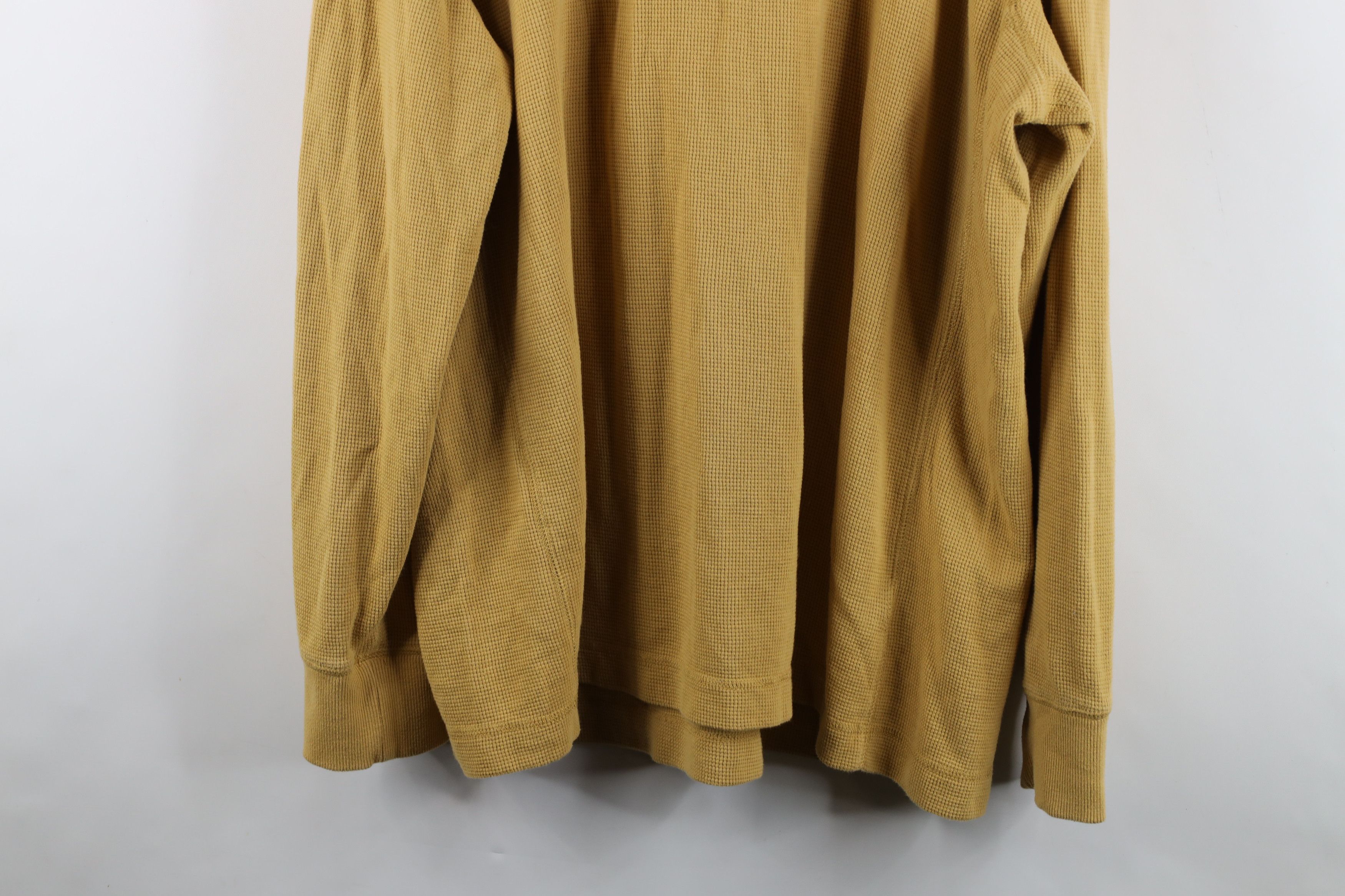 Eddie Bauer Vintage Eddie Bauer Waffle Knit Henley T-Shirt Yellow Size US XXL / EU 58 / 5 - 10 Thumbnail
