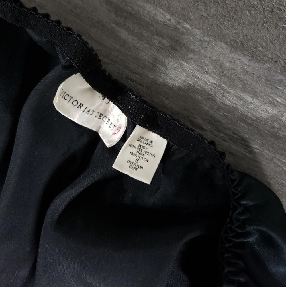 Designer Black Lace Detailed VS Satin Pajama Bottoms Size ONE SIZE - 3 Thumbnail