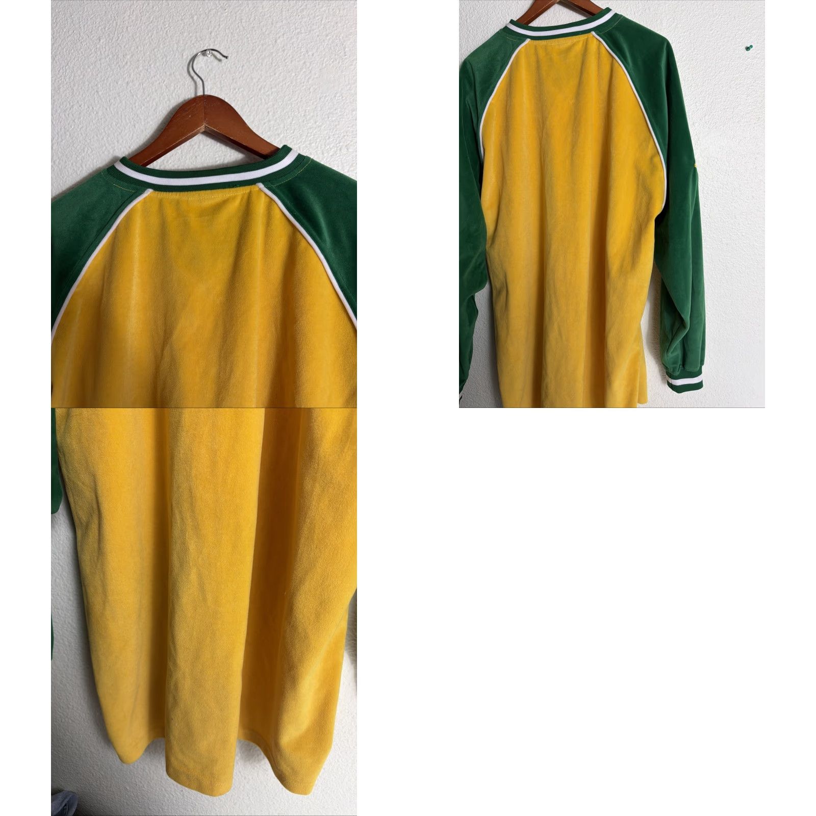 Vintage VINTAGE Y2K Men’s 3XL Pullover Oakland Long Sleeve Sweatshirt Green Yellow Hyphy Shirt Mens Size US XXL / EU 58 / 5 - 10 Thumbnail