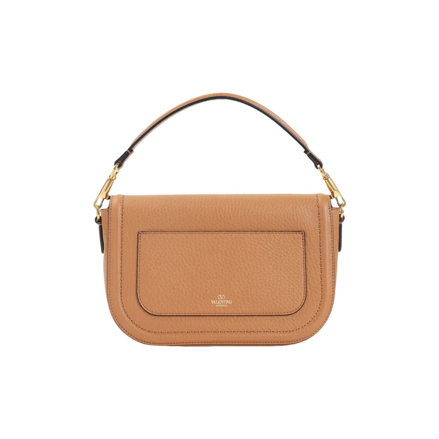 VALENTINO GARAVANI Alltime Almond Beige Leather Shoulder Bag