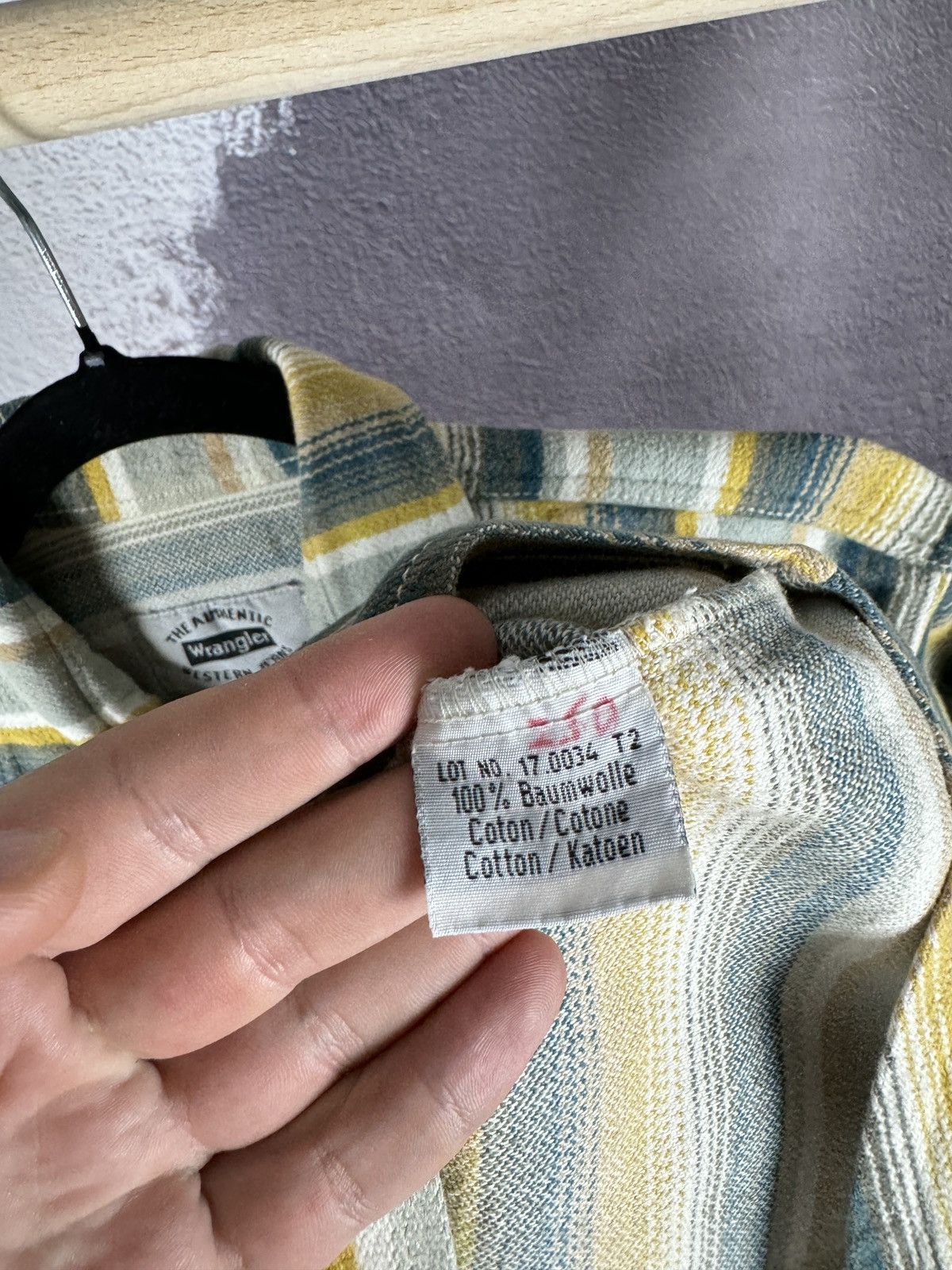 Vintage Wrangler vintage Authentic Western Jeans striped shirt Size US S / EU 44-46 / 1 - 10 Thumbnail